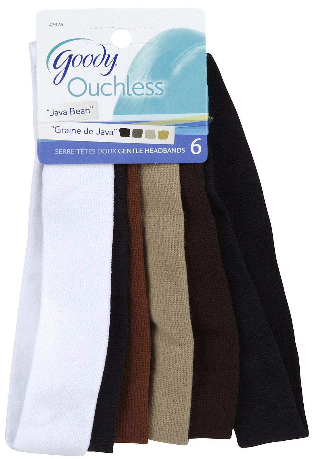 Goody Ouchless Thin Nylon Headwraps - 6 Pack, Assorted Colors - Super Soft, Stretchy & Strong for a Comfortable Fit - for All Ha