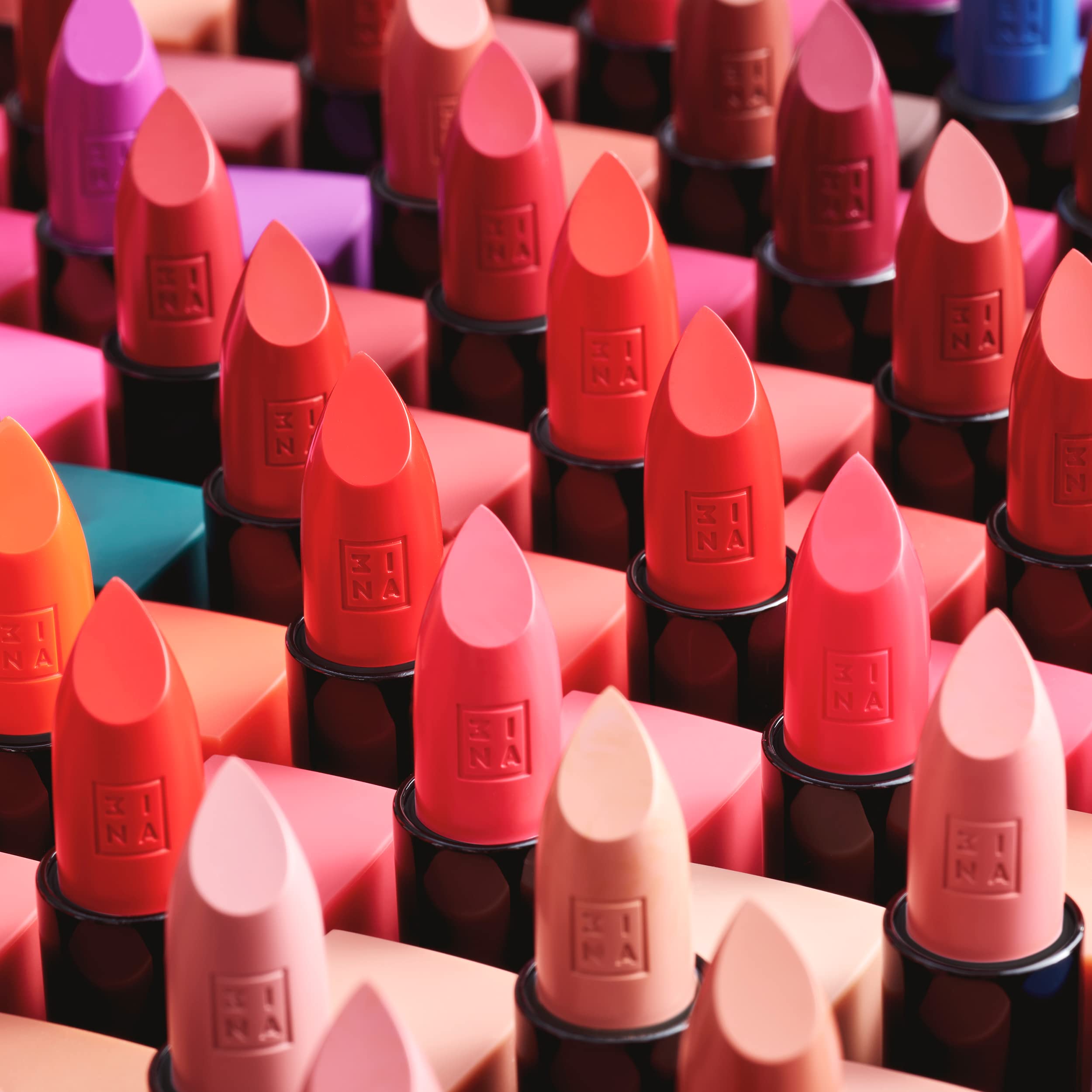 3Ina Makeup - Vegan - Cruelty Free - The Lipstick 243 - Shiny Orange Lipstick - 5H Lasting Lipstick - Highly Pigmented - Shinny