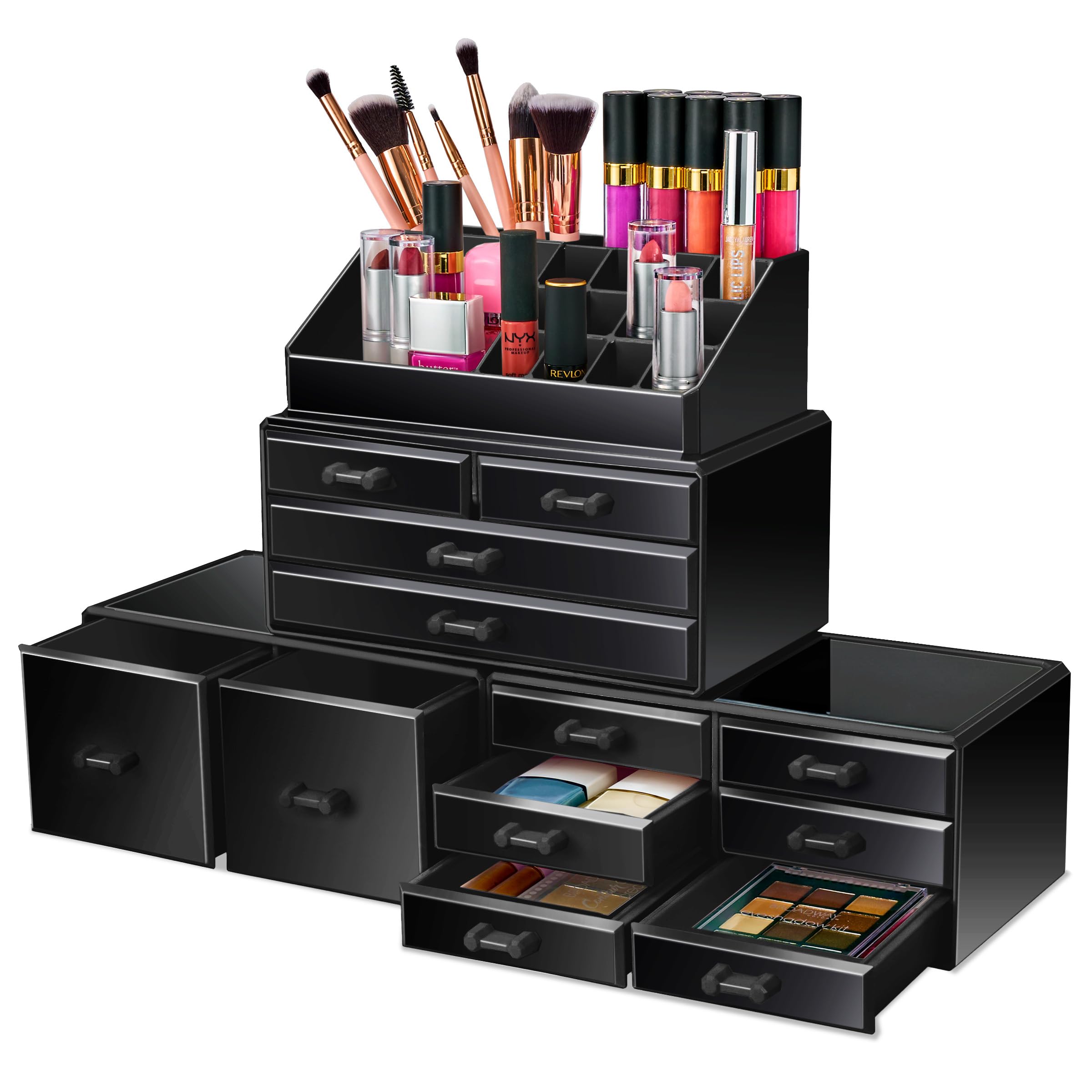 Sorbus Large Makeup Organizer - Stackable Jewelry & Makeup Organizer For Vanity, Bathroom Storage, Dresser - 12 Drawers Cosmetic