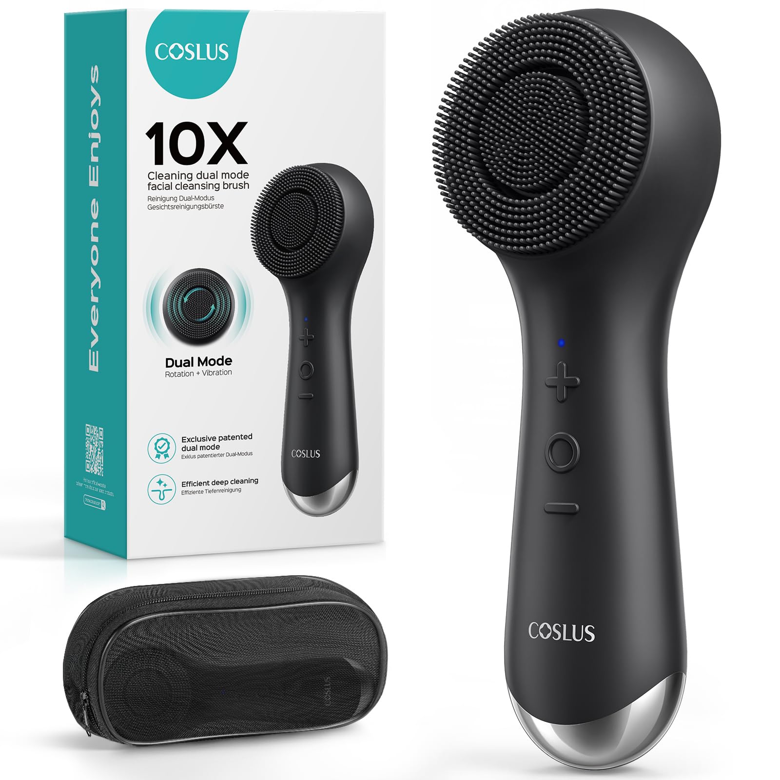 Face Scrubber Facial Cleansing Brush: 2 In 1 Spin And Vibration Patented Tech, Silicone Electric Exfoliator Scrubber With Automa