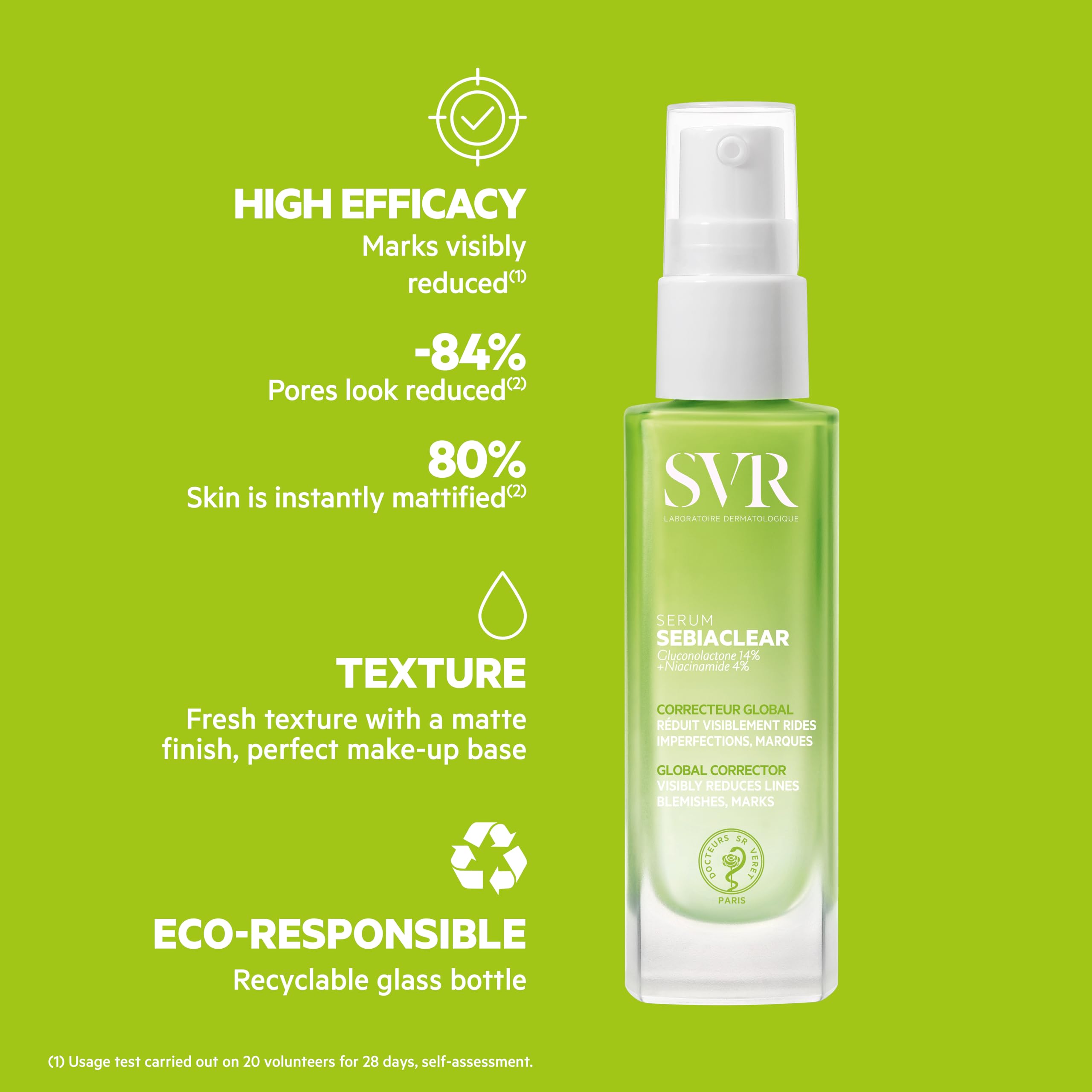 SVR Sebiaclear Face Serum - Reduces the Appearance of Fine Lines, Wrinkles, Helps Control Breakouts & Unclog Pores - With Niacin