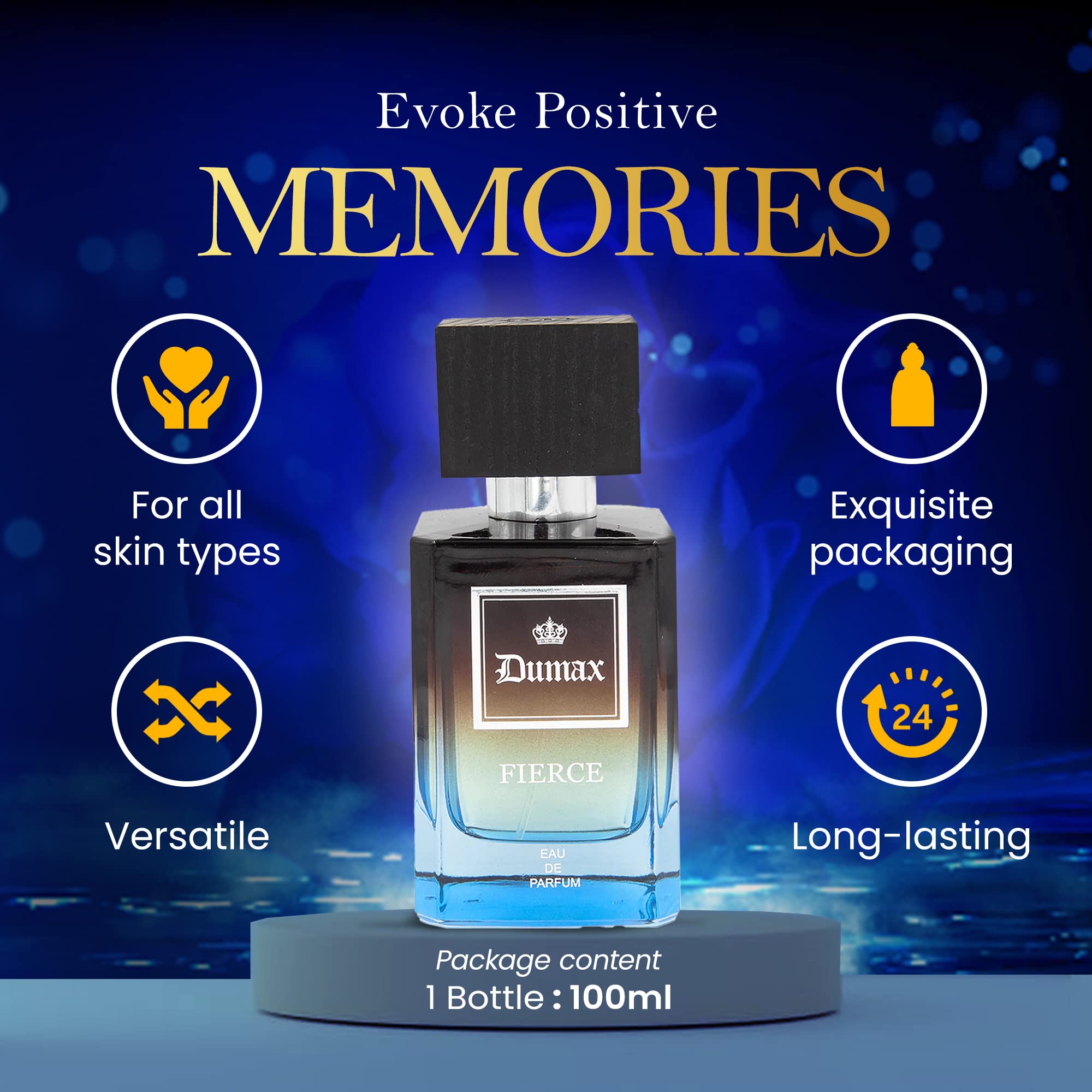 Dumont FIERCE - 3.4oz - Unisex Perfume for Men & Women - Spicy, Fruity & Musky Fragrances - Long Lasting Cologne Mist & Body Spr