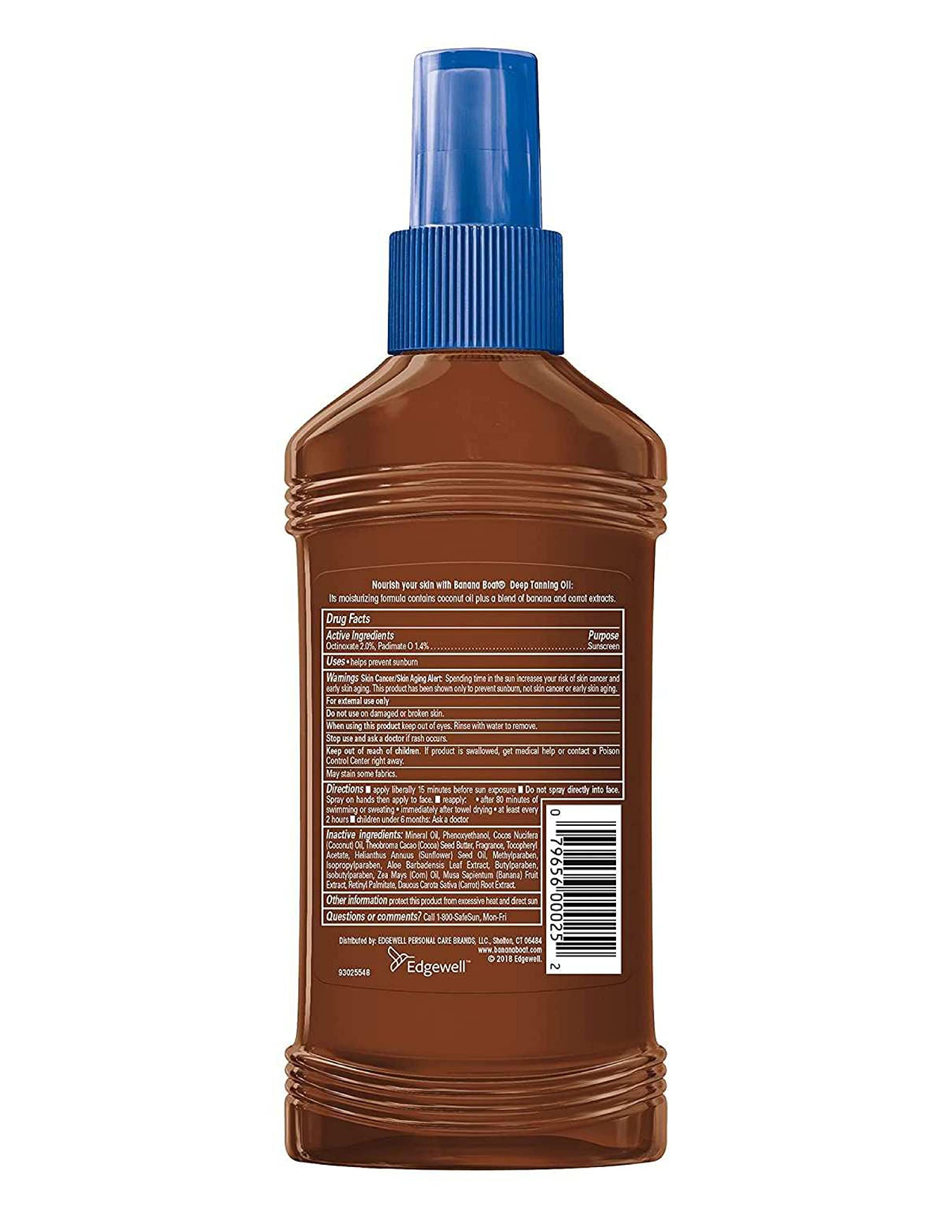 Banana Boat Dark Tanning Oil Spray Spf 4, 8 Oz