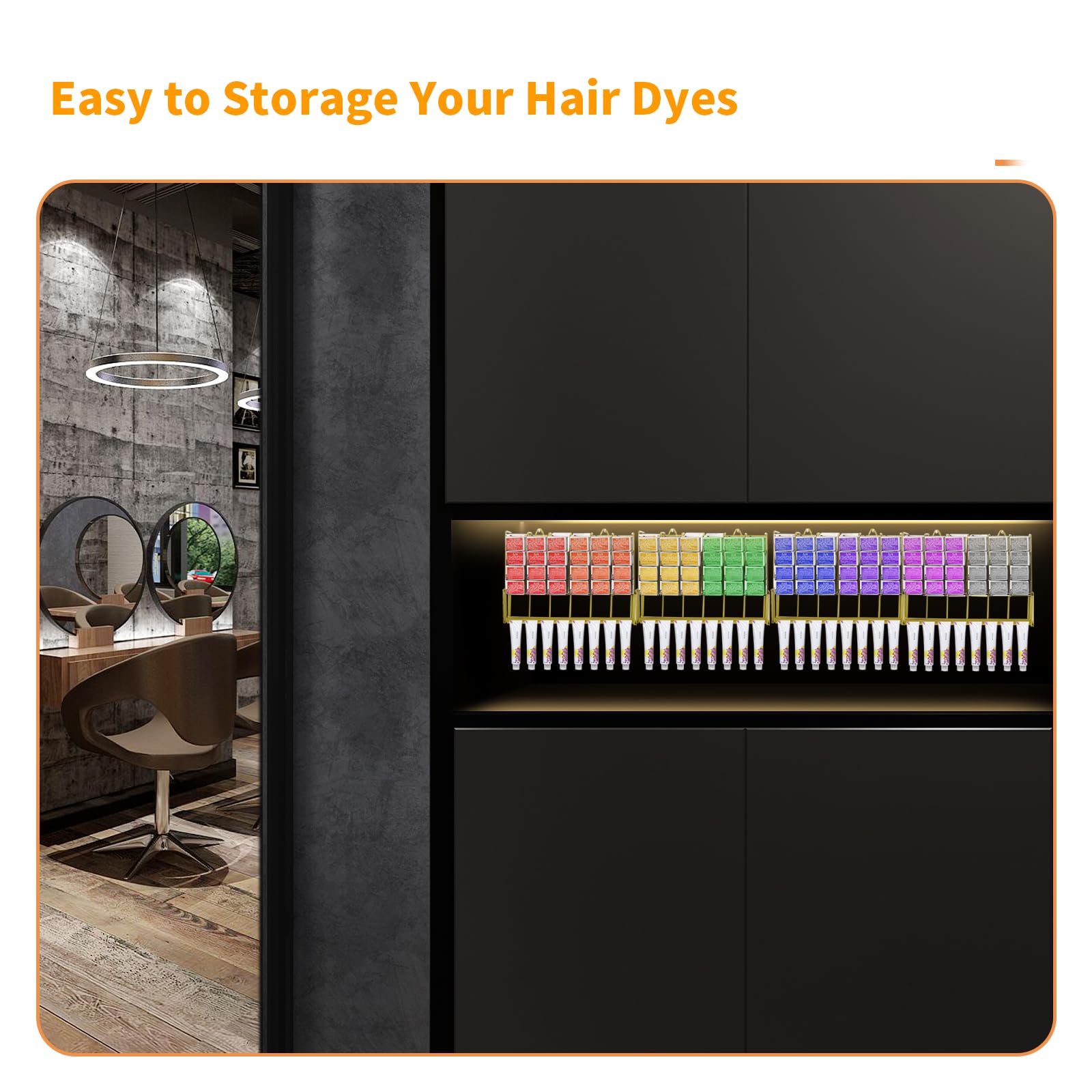Hair Color Organizer Salon Storage Rack - 2 Pcs Metal Hair Color Tube ...