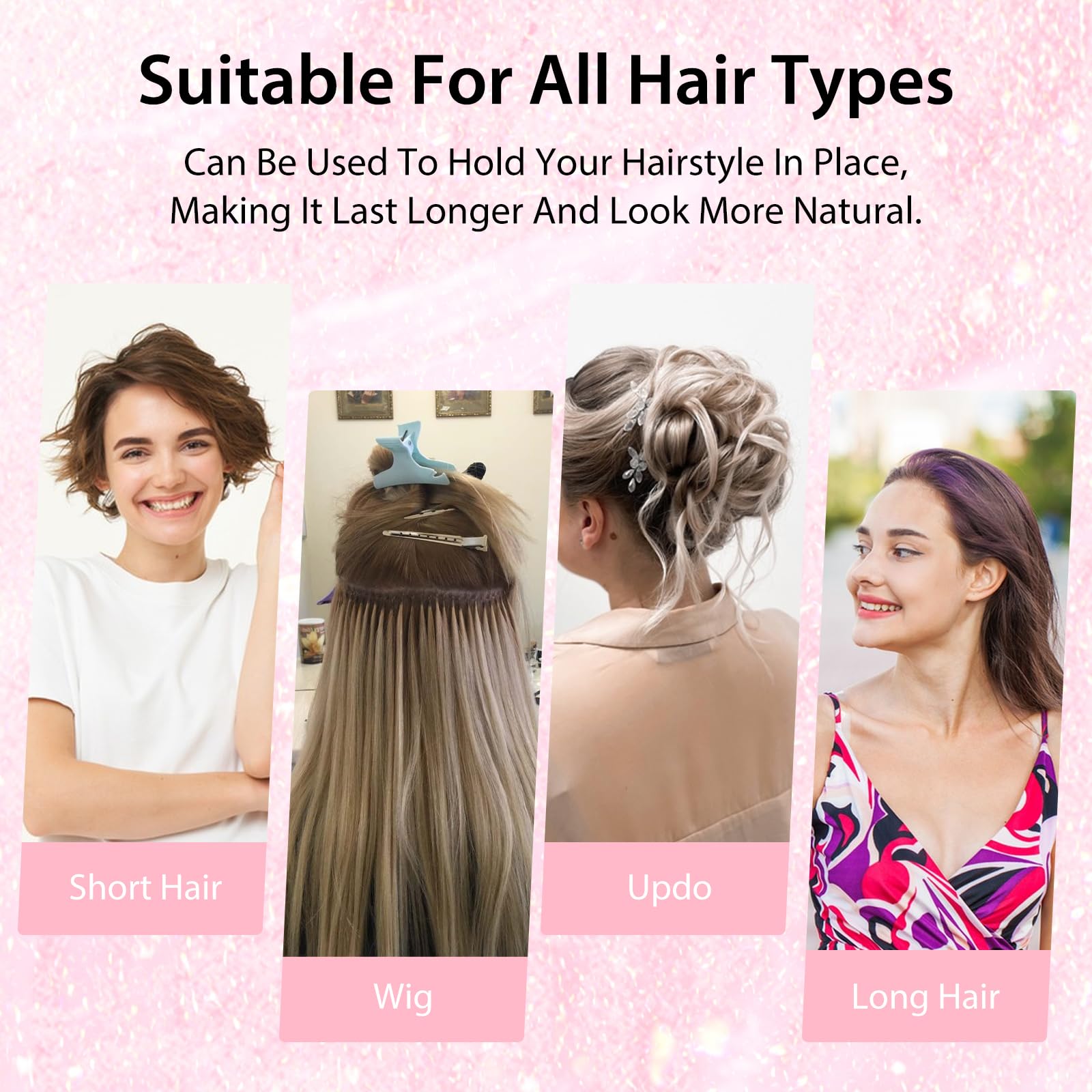 GEEHUA Mini Bobby Pins, 150 Count Curved Hair Pins Kit, Black Waved Hair Clips for Women & Girls, Wedding & All Hairstyles