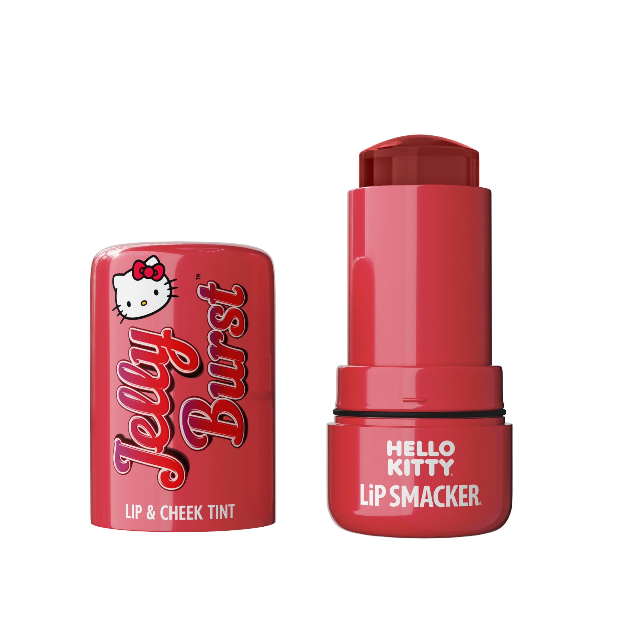Lip Smacker Hello Kitty So Jelly Lip & Cheek Tint, Moisturizing Sheer & Buildable Color, Fun Bouncy Jelly Texture, Sweet Apple F
