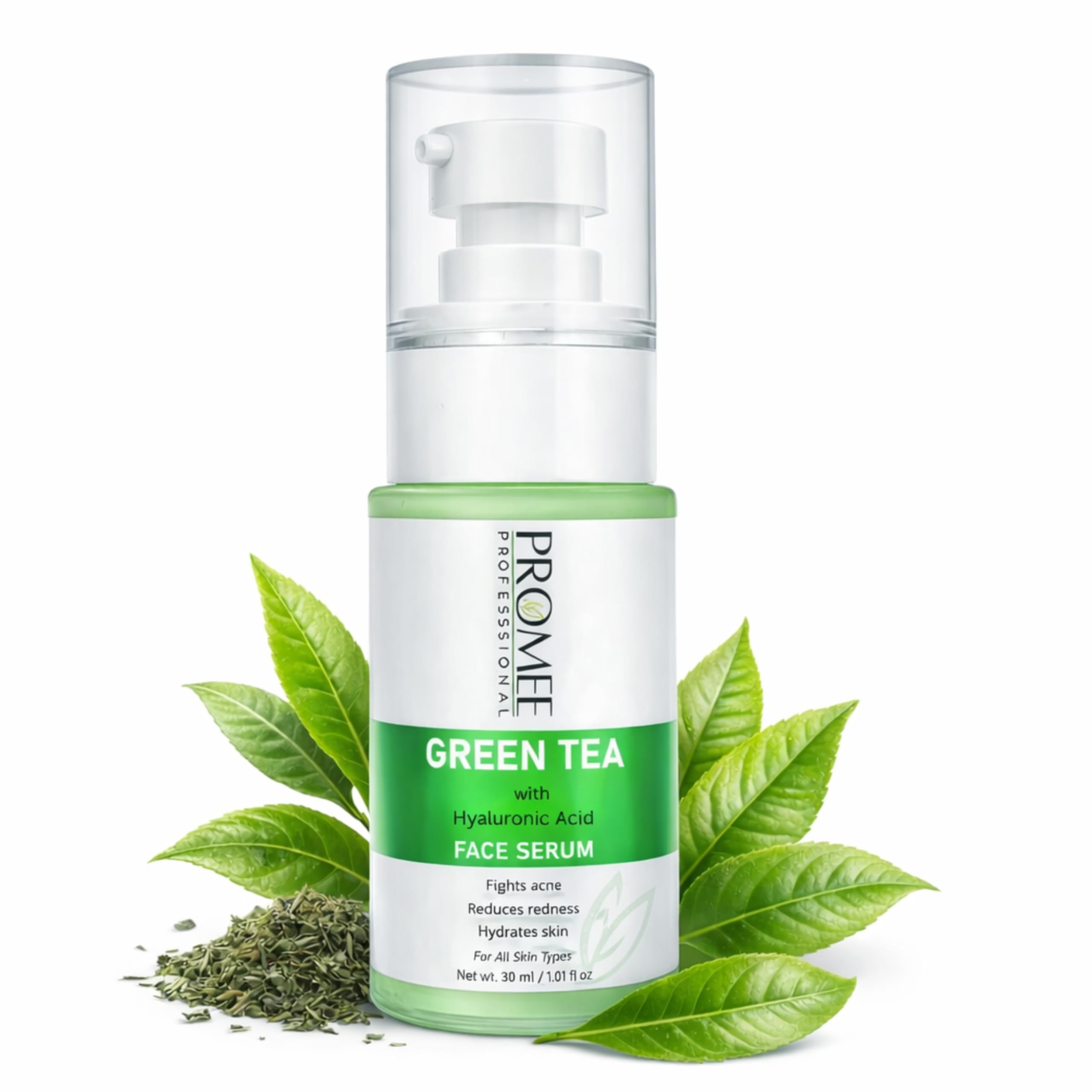 Promee Green Tea Face Serum With Hyaluronic Acid  Antioxidant, Hydrating & OilControl Skin Care Formula (30 Ml)