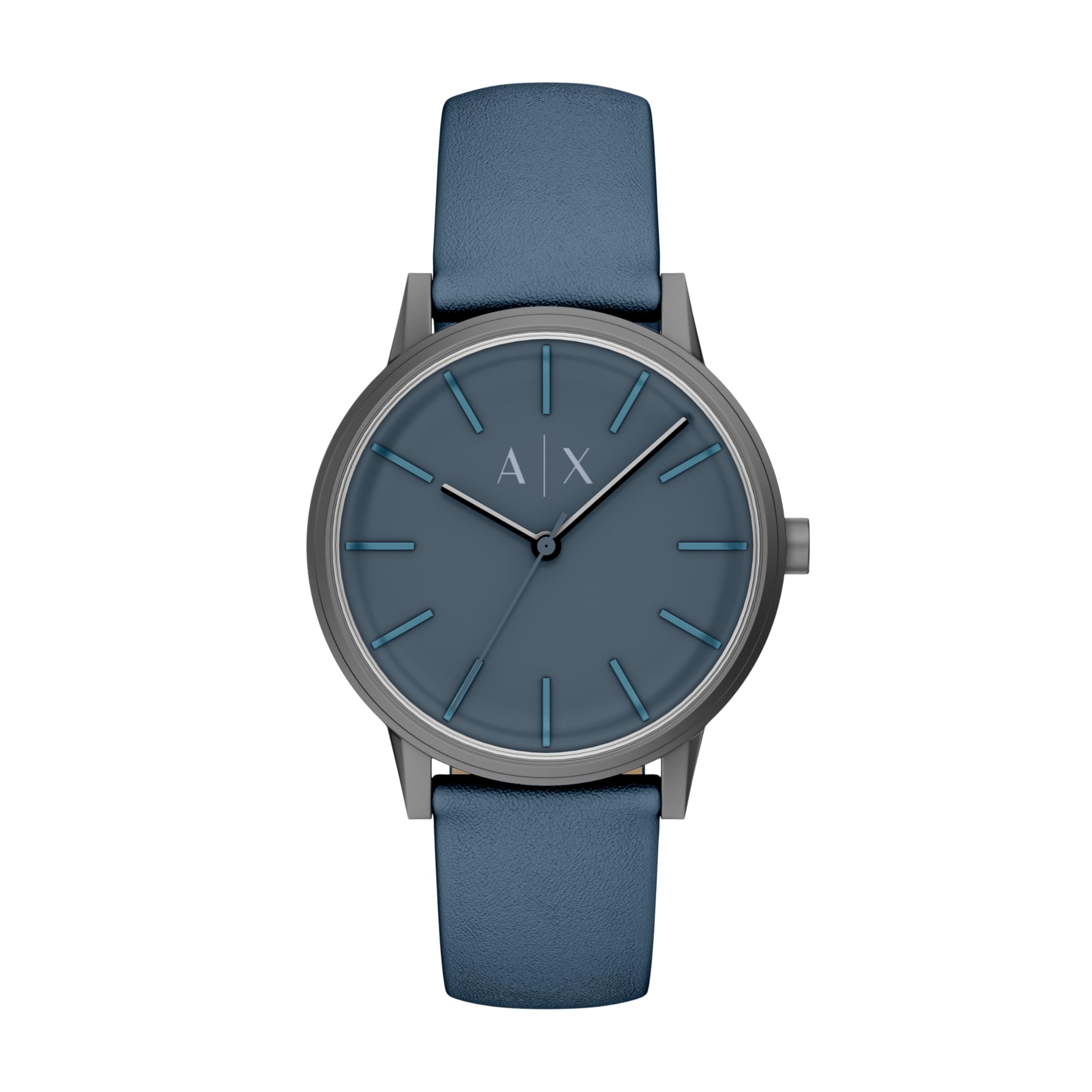 Armani Exchange Blue Quartz Leather Watch Ax2767
