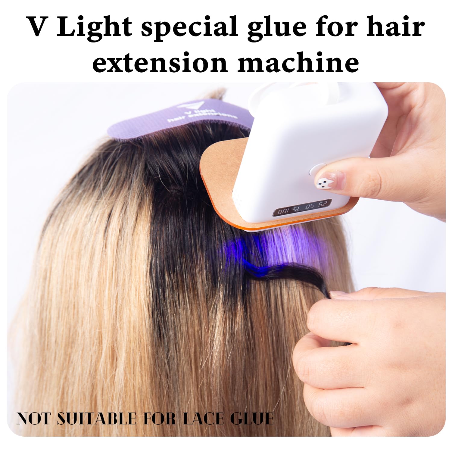 V Light Hair Extensions Kit Mini V Light Hair Extension Set With V Light Lamp*1 V Light Glue*2 Hair Extensions Remover*2 Vlight