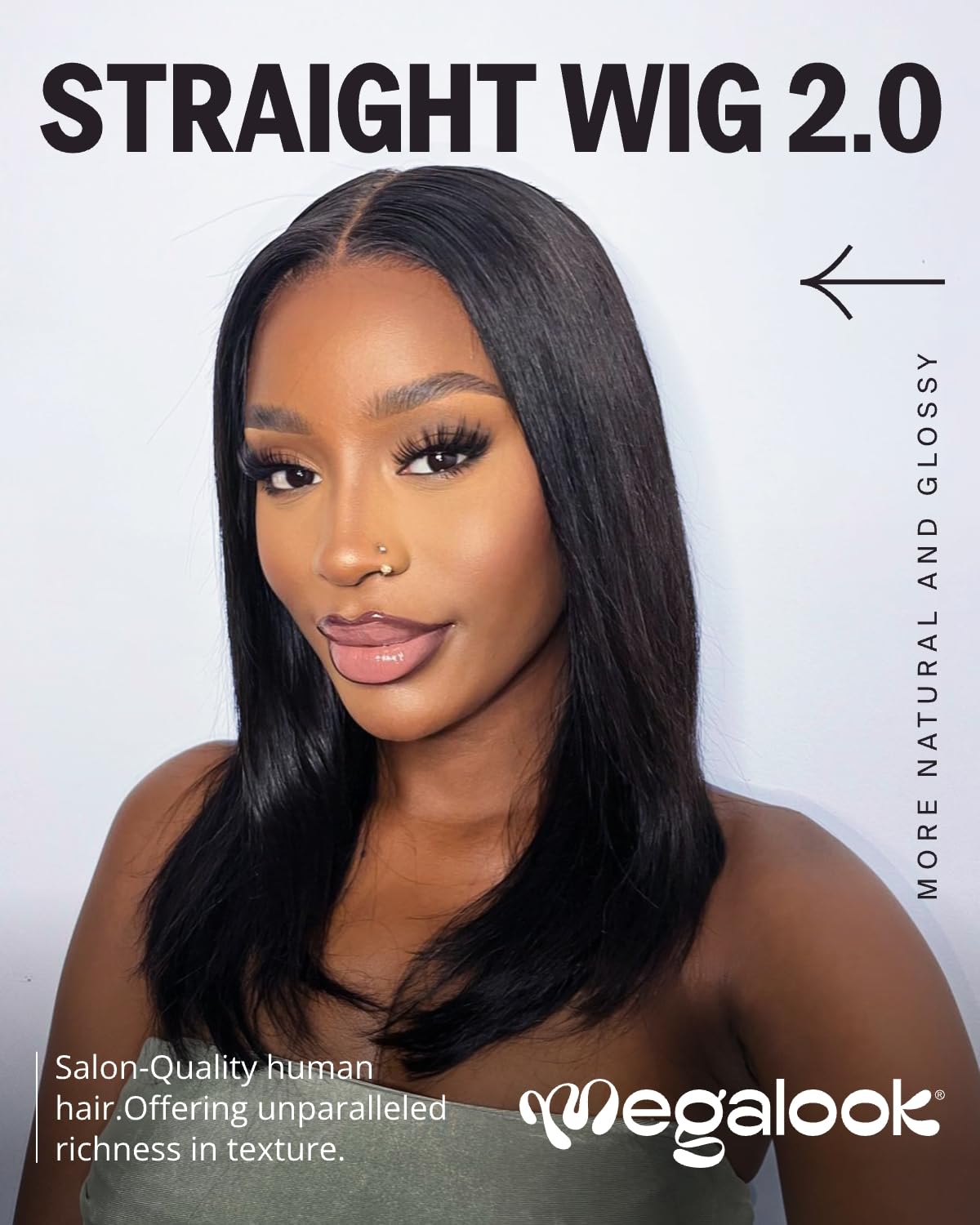 Megalook Salon-Quality Ready To Go Glueless Wigs Human Hair 250% Density Pre Cut Hd Lace 6X5 Closure Wig 12A Silky Straight Wig