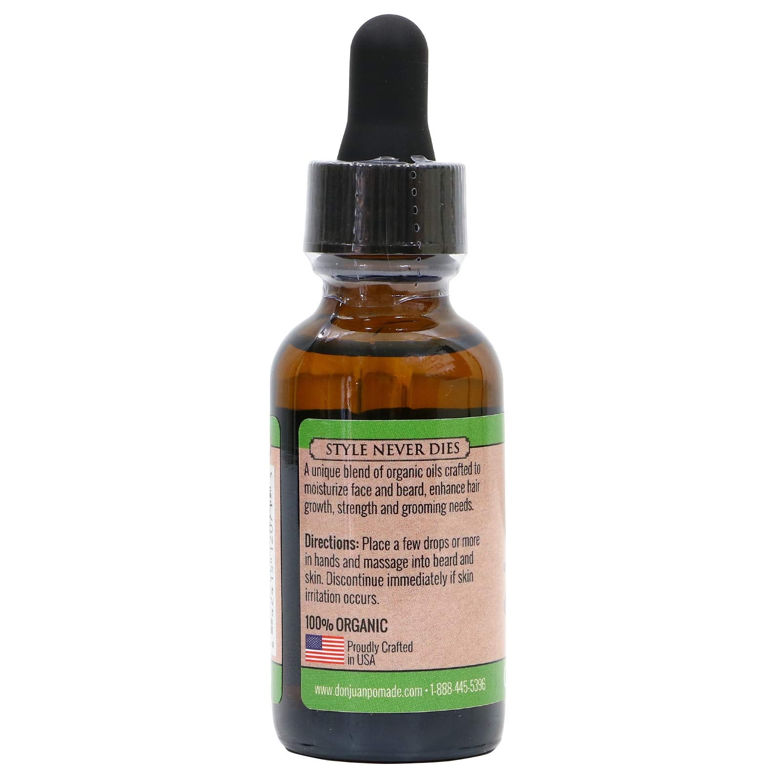 Don Juan Craftsman Beard Oil And Conditioner - 100% Organic - Unique Blend Of Natural Oils Jojoba, Argan, Vitamin E, And More -