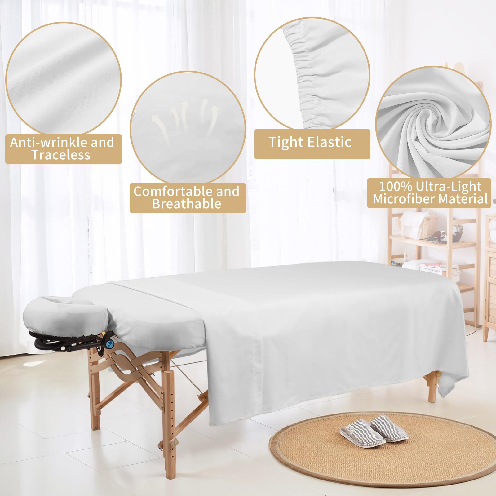 4 Sets Premium Microfiber Massage Table Sheets Set 3 Piece Set Includes Massage Table Cover Fitted Sheet And Fitted Face Rest Co
