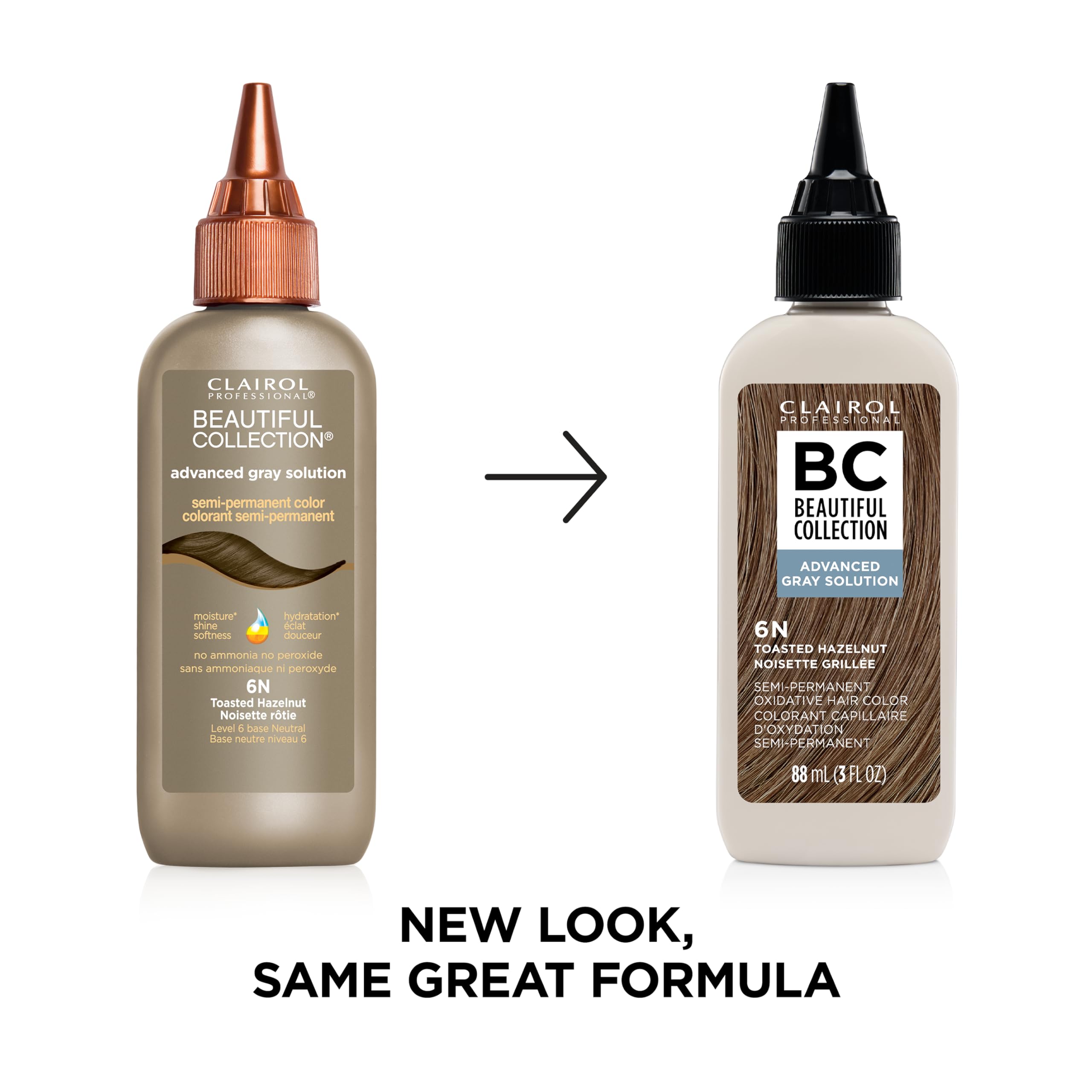 Clairol Professional Beautiful Collection Advanced Gray Solutions, 6N Toasted Hazelnut, 3 oz. - Packaging May Vary