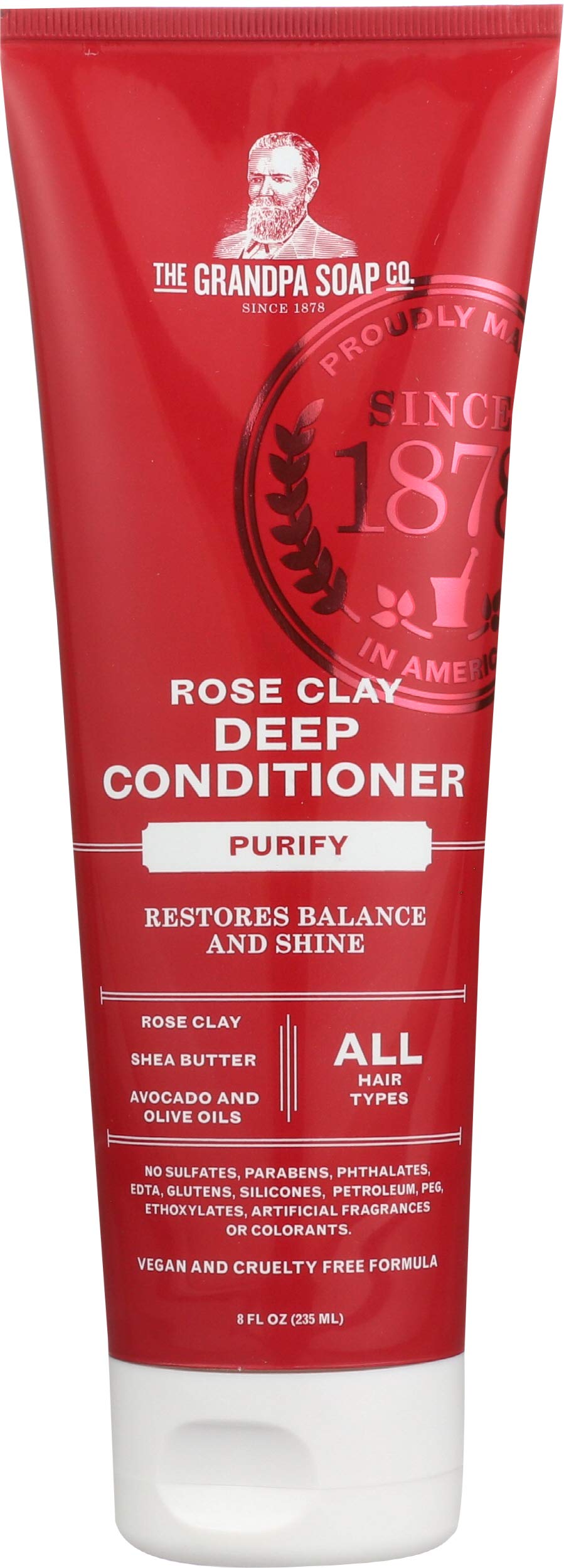 Rose Clay Deep Conditioner By The Grandpa Soap Company  Unisex  Rose Clay, Shea Butter & Avocado And Olive Oils  All Hair Types