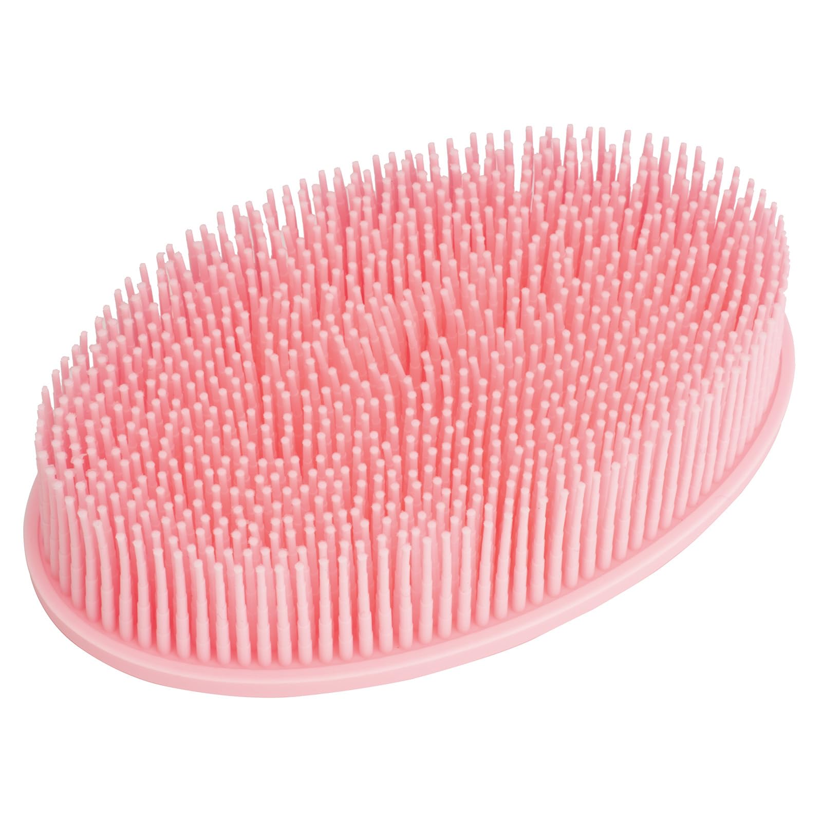 Dnc Exfoliating Silicone Body Scrubber Shower Bath Body Brush Easy To Clean, Lathers Well, Eco Friendly (Pink)