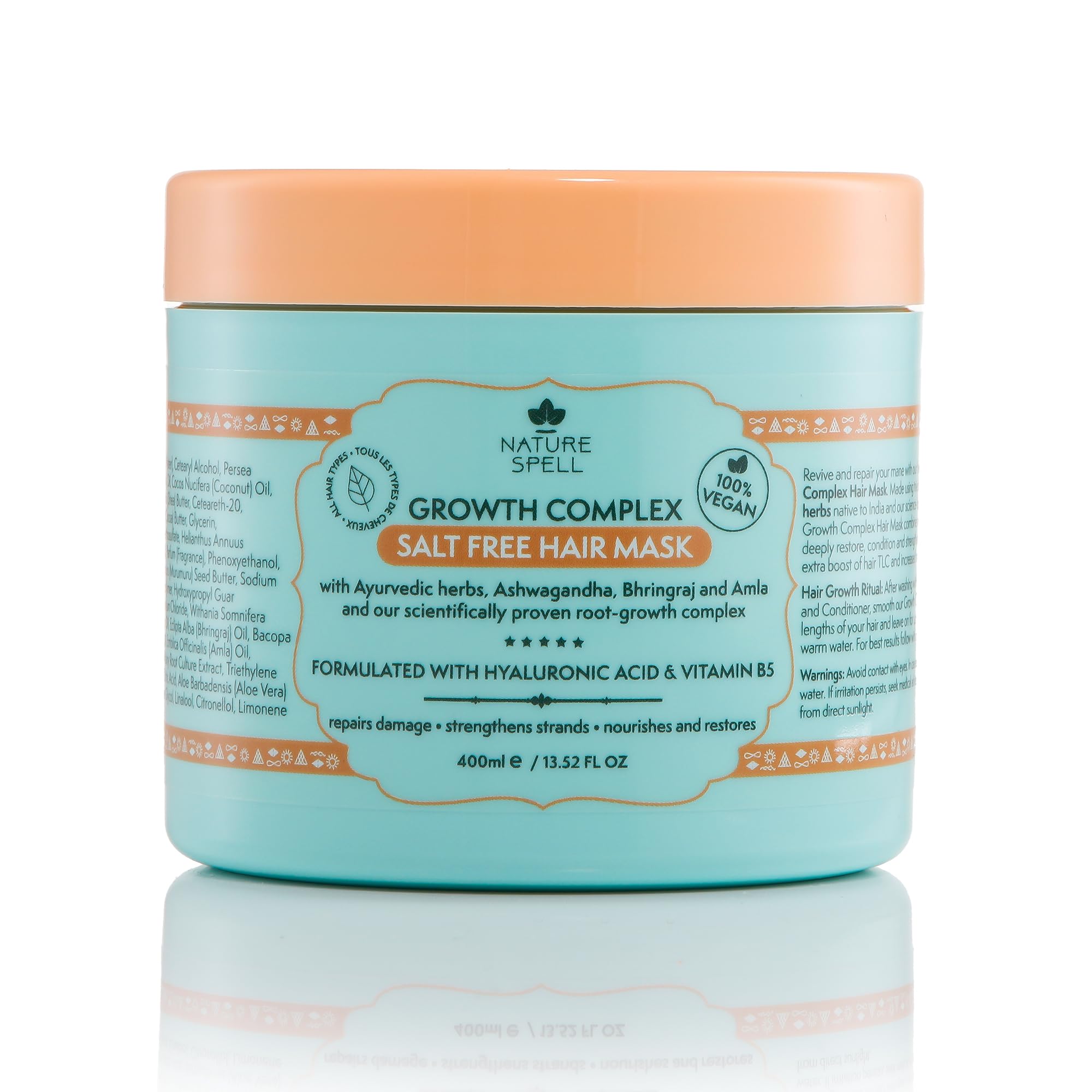 Nature Spell Hair Mask for Hair Hair Growth 13.52 Fl Oz, Deep Conditioning Hair Mask Suitable for all Hair Types, Growth Complex