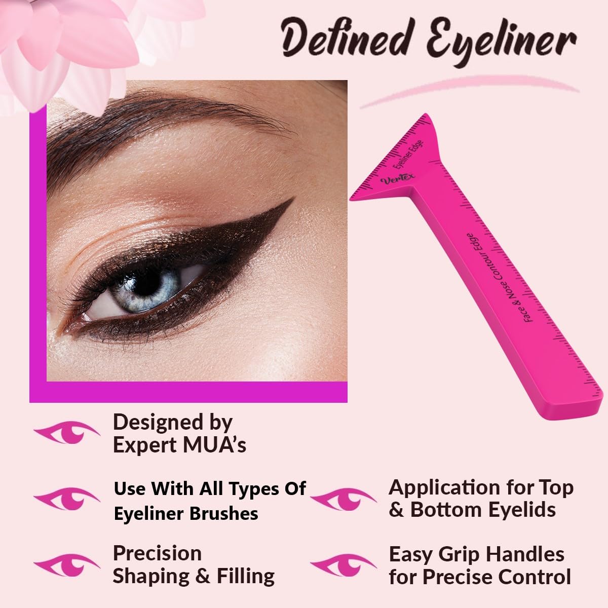 Eyeliner Stencils Pencil Liquid Waterproof Tool For Liner Makeup Brush Pen Stamp Thin Sharpener Cat Eyes Small Angled Wing Tip |