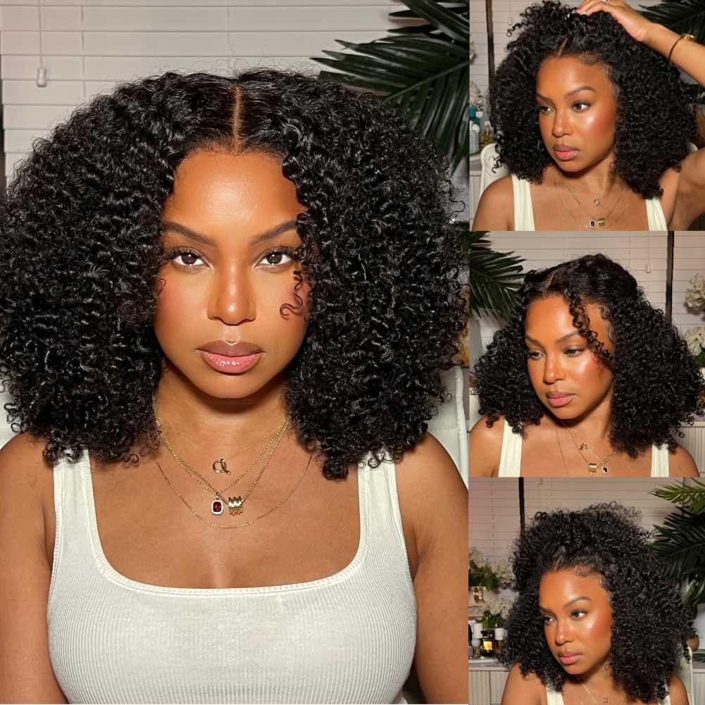 Beauty Forever Bye Bye Knots Wig 7x5 Pre Everything 4C Kinky Curly Edges Put on and Go Glueless Wigs with Invisible Knots Pre Cu
