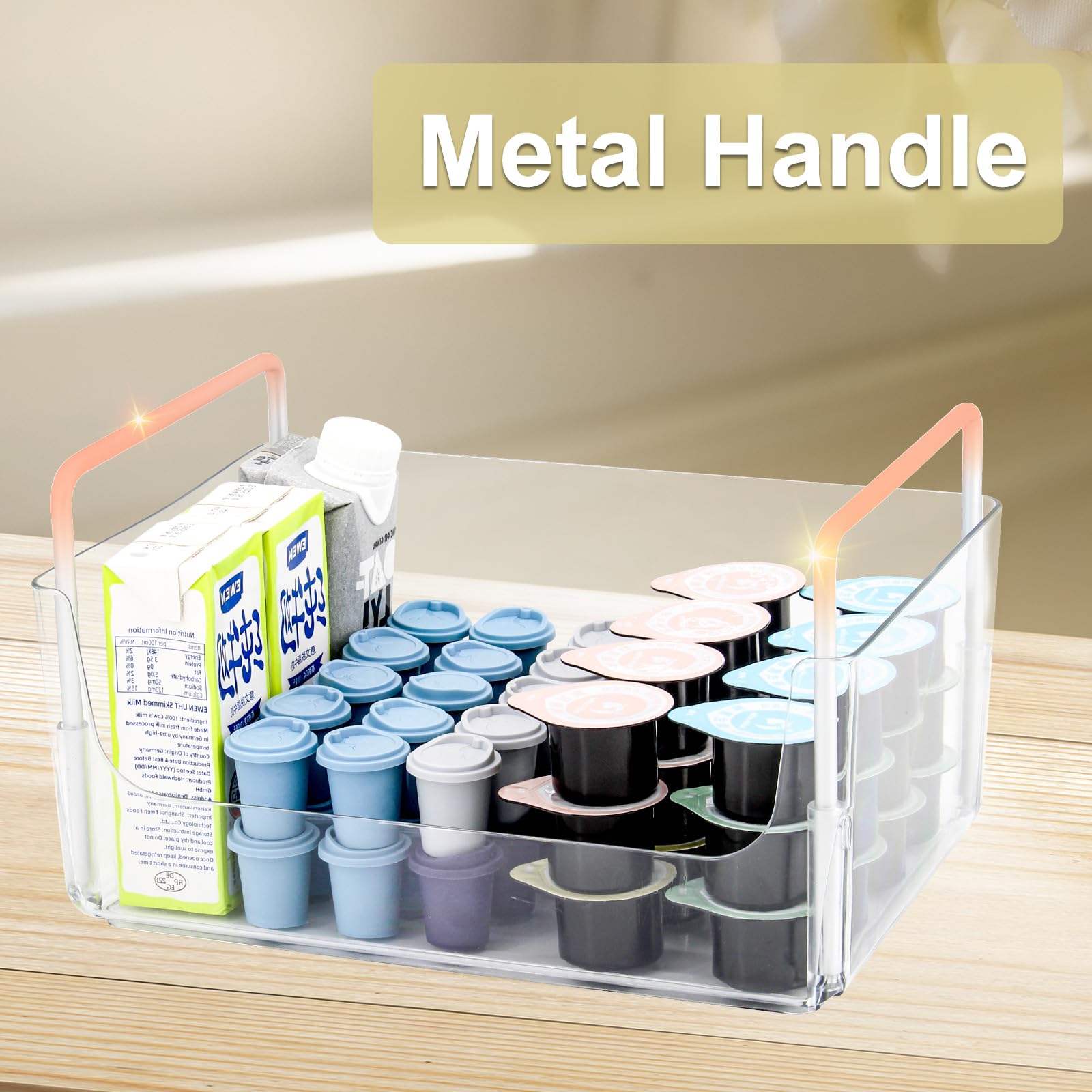 JONKASIPA Clear Makeup Organizer Tray with Handles Bathroom & Vanity Storage for Cosmetics, Skincare - Countertop Organizer Kitc