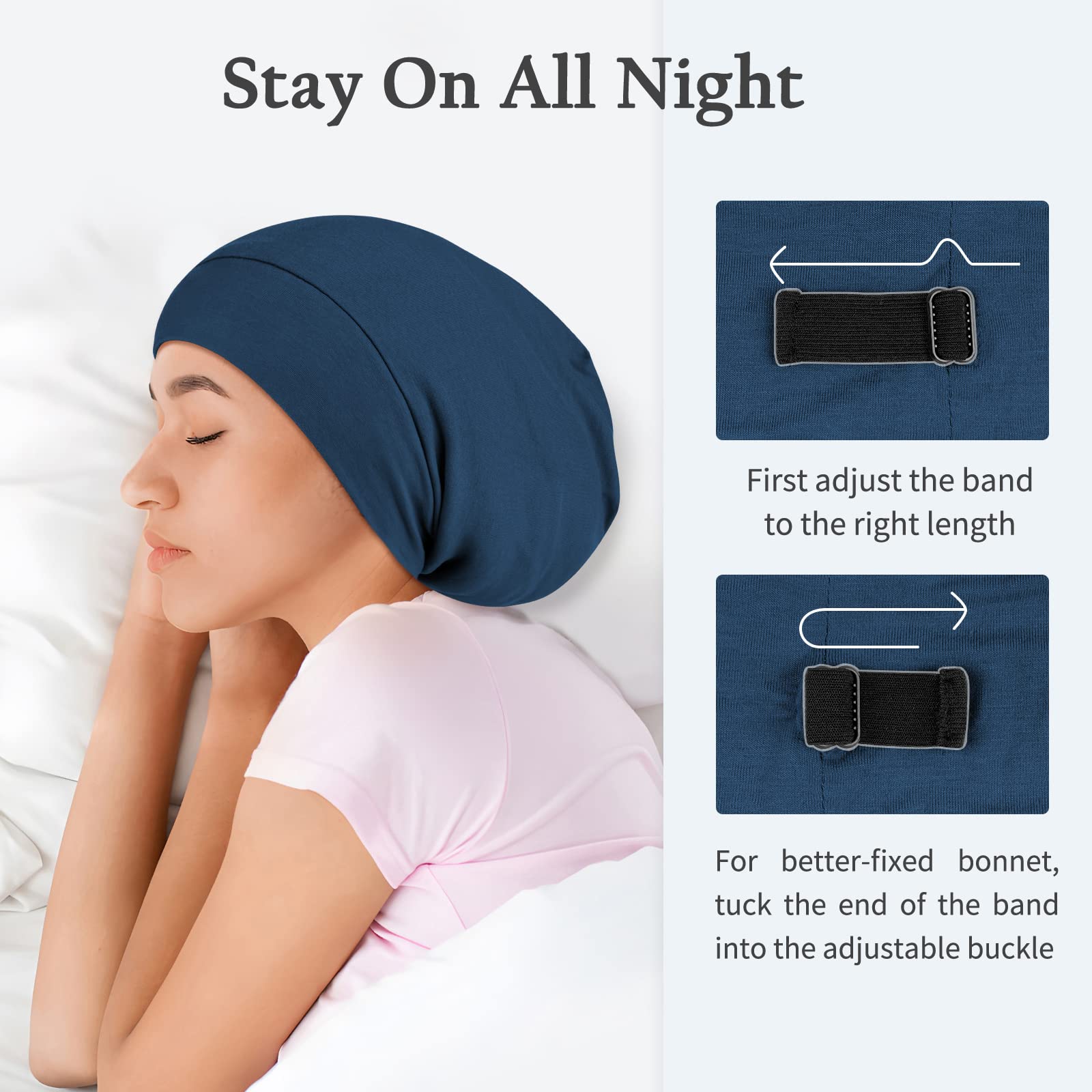 Olesilk Mulberry Silk Bonnet For Men, Mens Bonnet For Curly Hair, 100% Real Silk Hair Bonnet For Sleeping, Night Cap For Frizzy