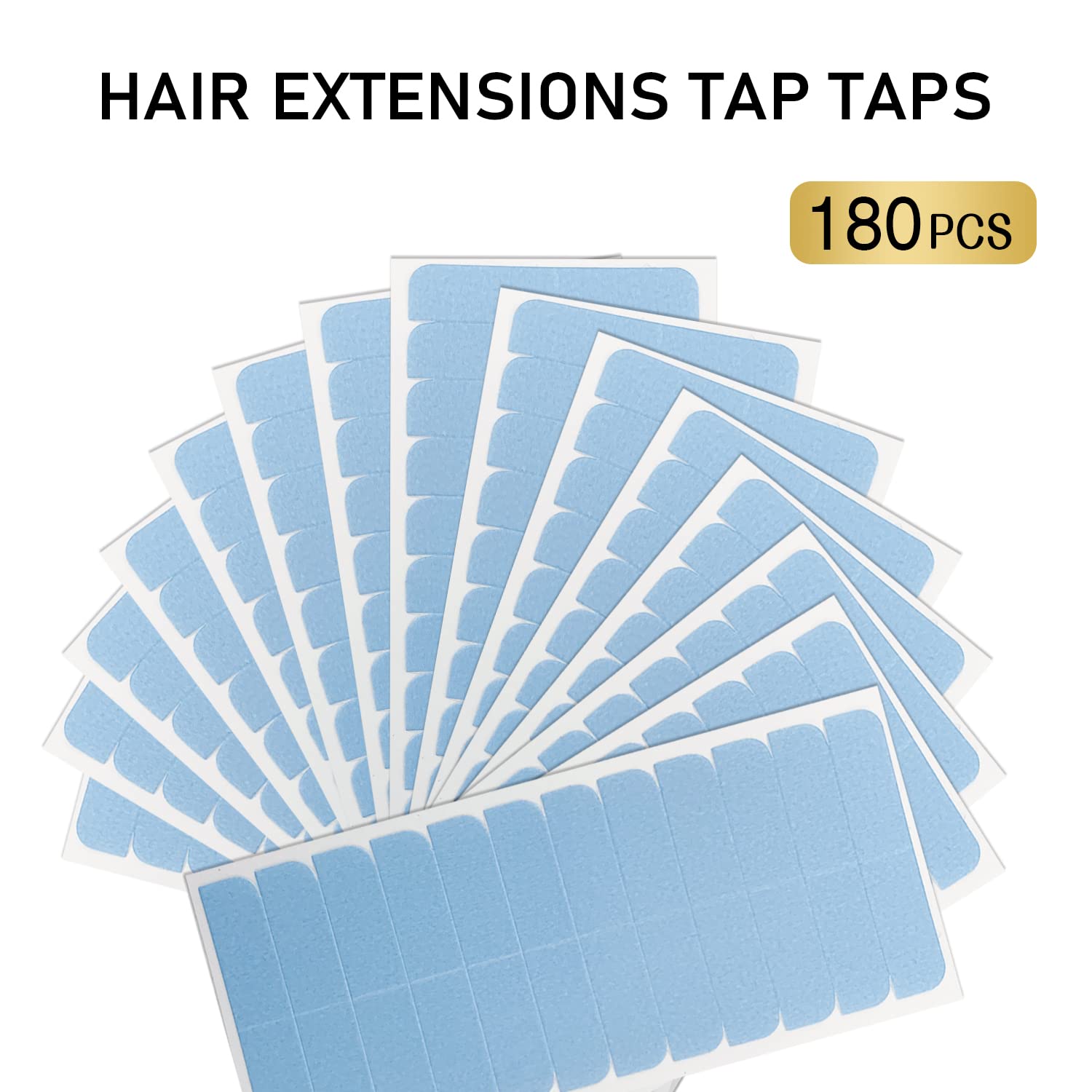 Yilite Hair Extensions Tape 180Pieces Tape Tabs Double Sided Human Hair Tape For Replacement 4 X 0.8 Cm Adhesive (180Pieces Blue