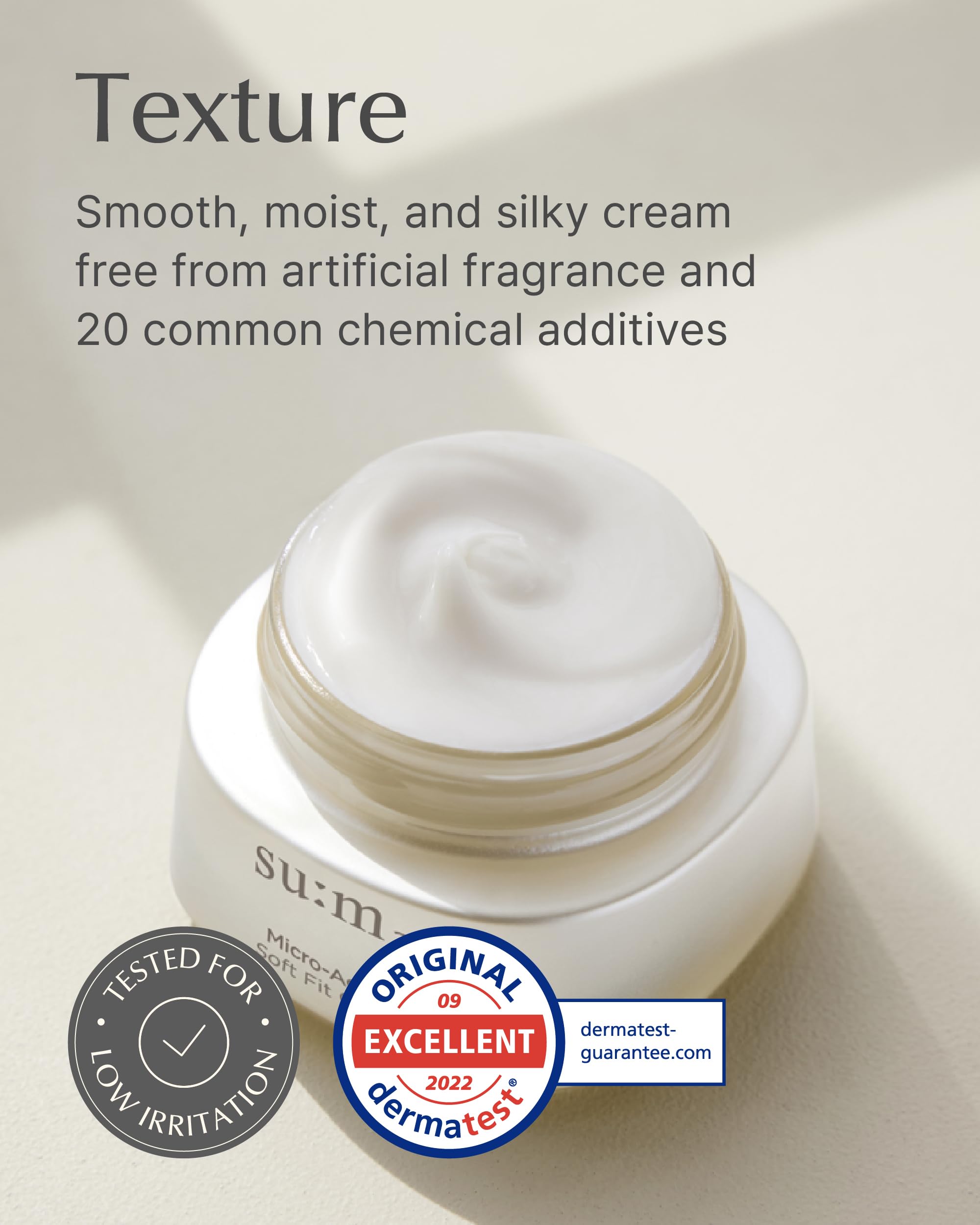 Su:M Micro-Active Soft Fit Cream (1.67 Fl Oz) - Deep Hydration For Elasticty, Sensitive Skin. Korean Skin Care. Peptides, Fermen