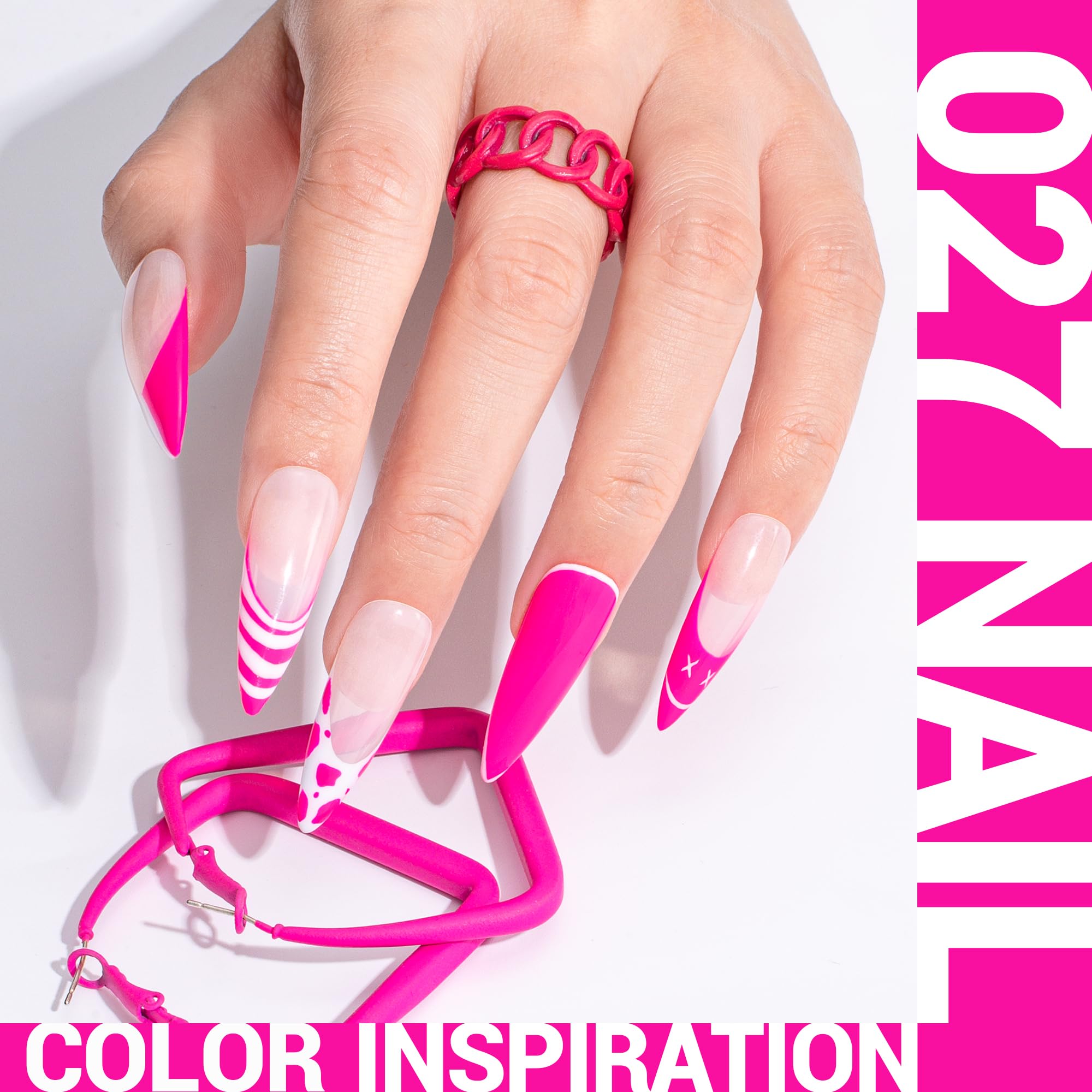 Melodysusie Thick Hot Pink Gel Nail Polish,Neon Pink Gel Polish Spring Summer Color 027, Gift For Women Soak Off Uv Led Nail Lam