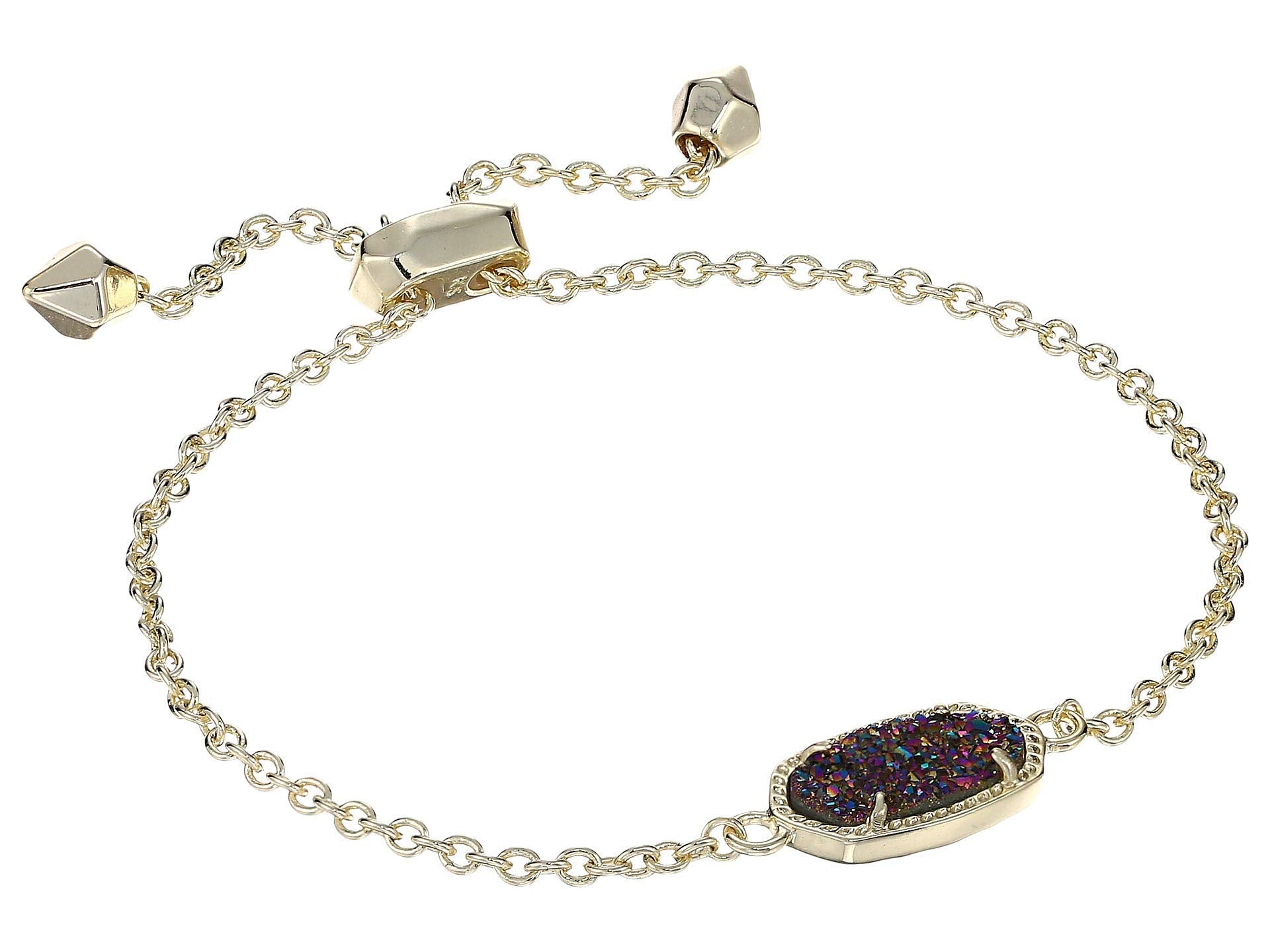 Kendra Scott Elaina Link Chain Bracelet for Women, Fashion Jewelry, Rhodium-Plated, Multi Drusy