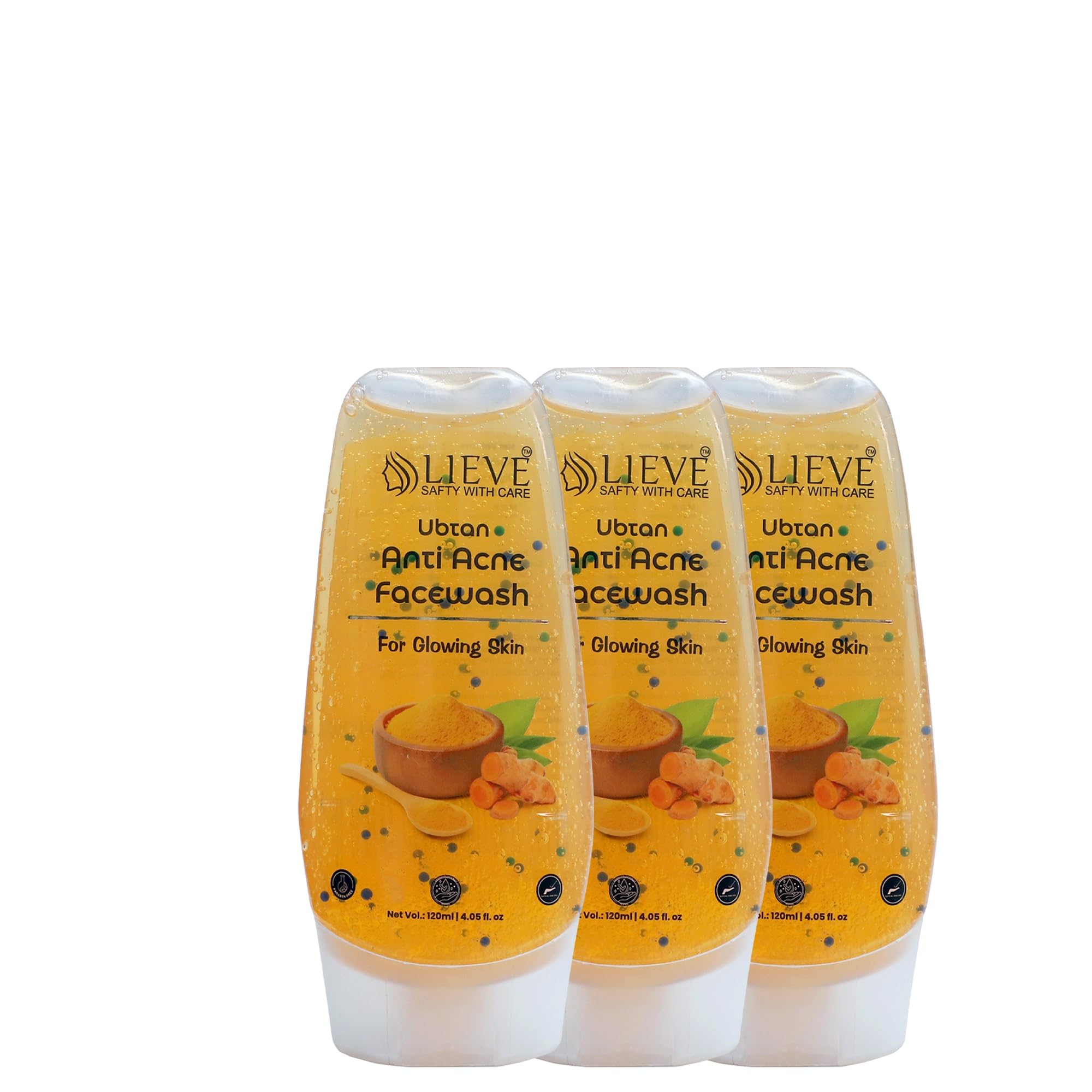 Lieve Safety With Care Anti Acne Face Wash For Glowing Skin Pack Of 3 (120 Ml)