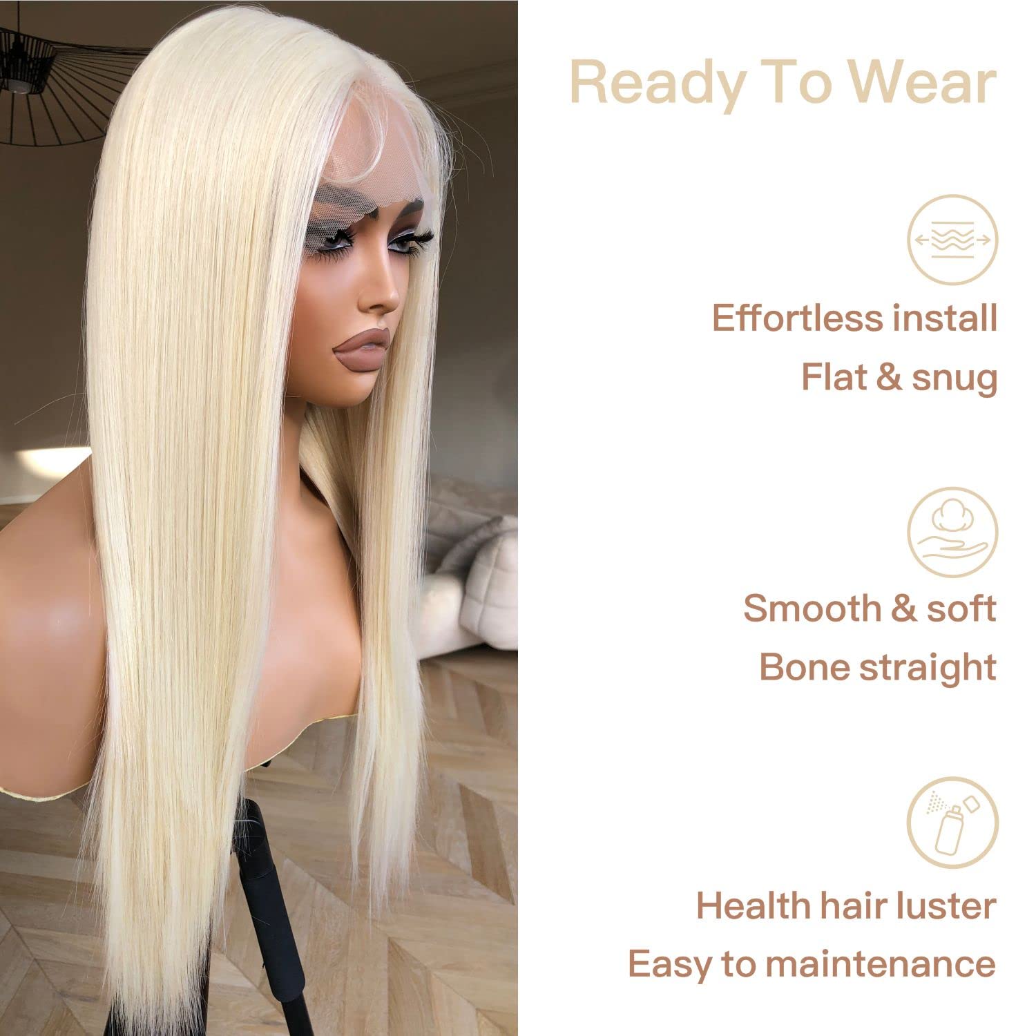 Brownbomb Blonde Lace Front Wig Pre Plucked, Synthetic Lace Front Wig Pre Plucked Ready To Wear, Glueless 13X5X1 Hd Lace Front W