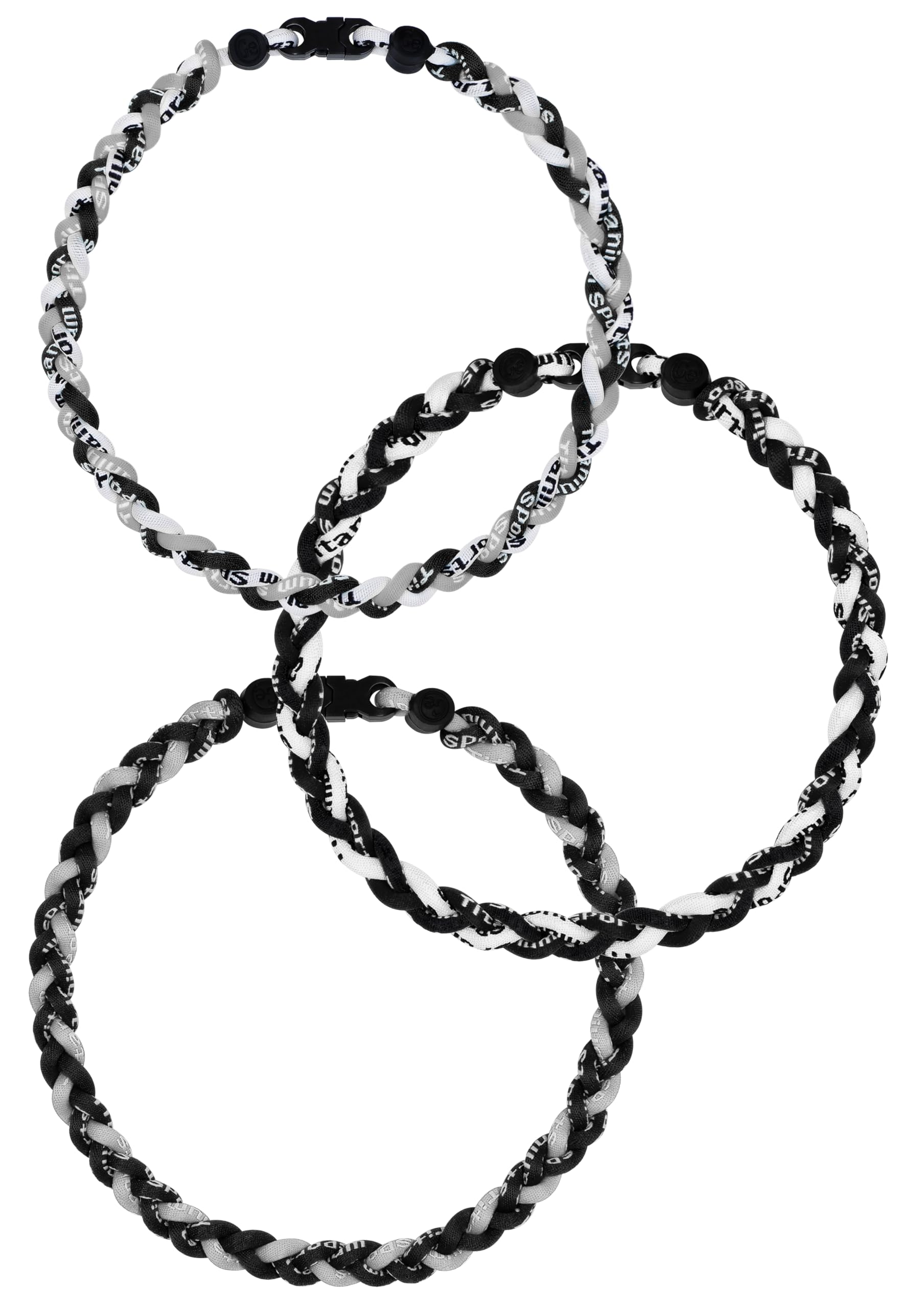 SUPBOMM 3 pcs Baseball Rope Necklaces, League Team Colors Braided Necklace, Baseball Team Gifts, White Sox