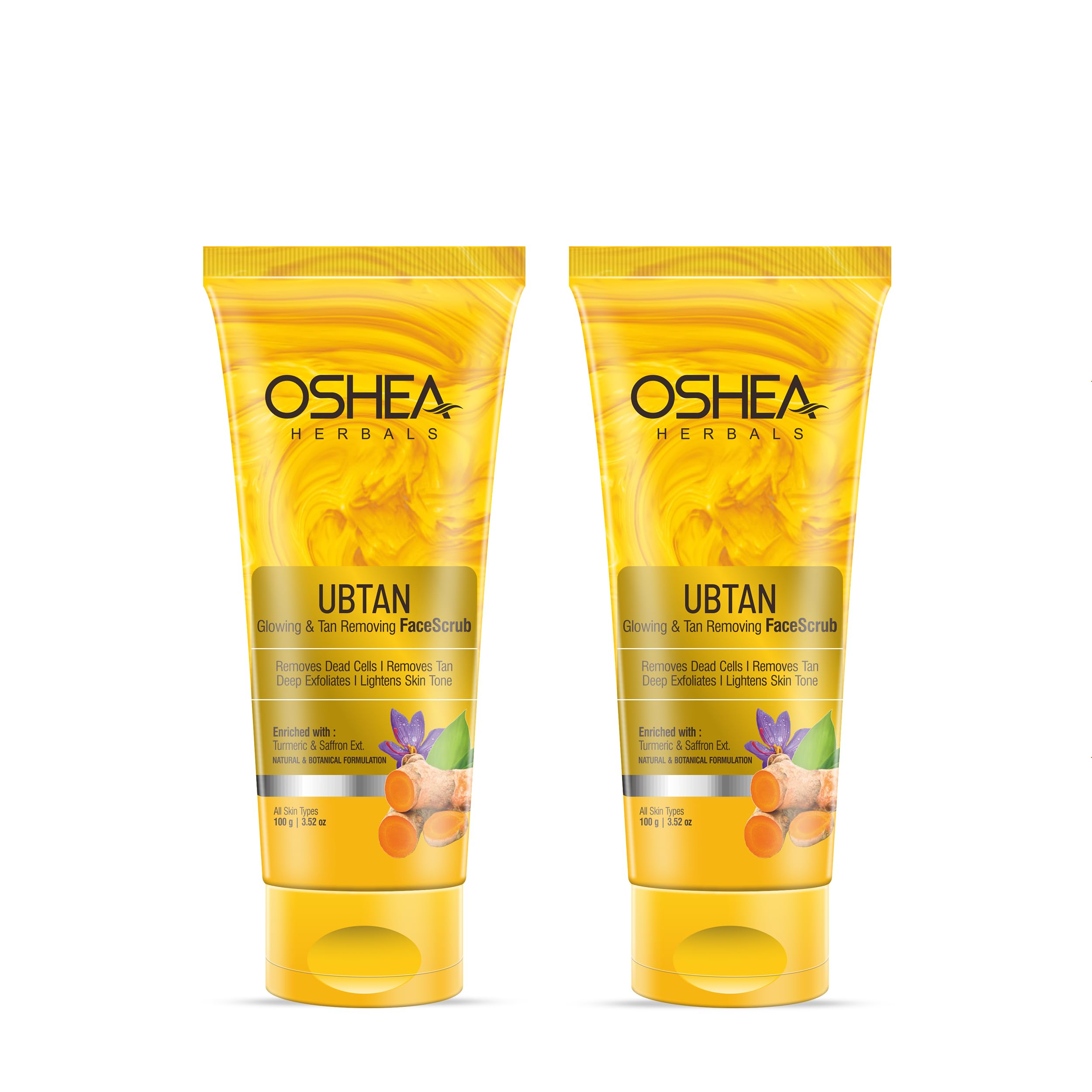 Oshea Herbals Ubtan Glowing & Tan Removing Face Scrub For All Skin Types | Lightens Skin Tone, Removes Dead Cells & Tan With Dee