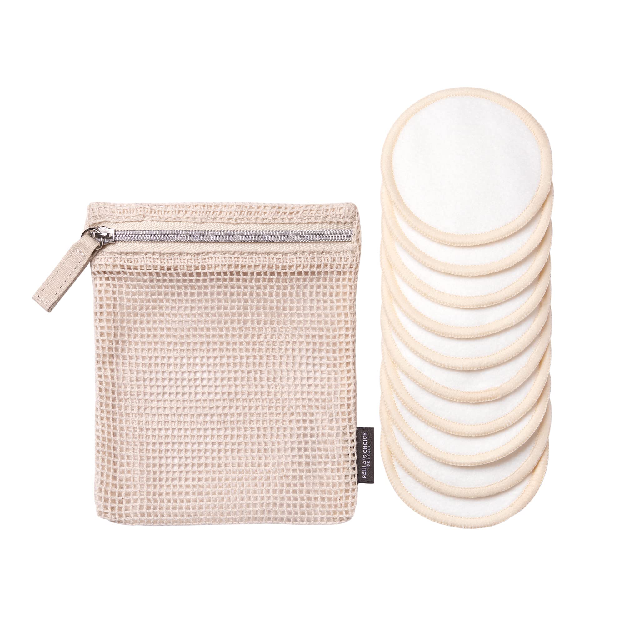 Paula'S Choice Reusable Makeup Remover Pads, Eco-Friendly Cotton & Bamboo Rounds For Toner & Exfoliants, Includes Washable Bag F