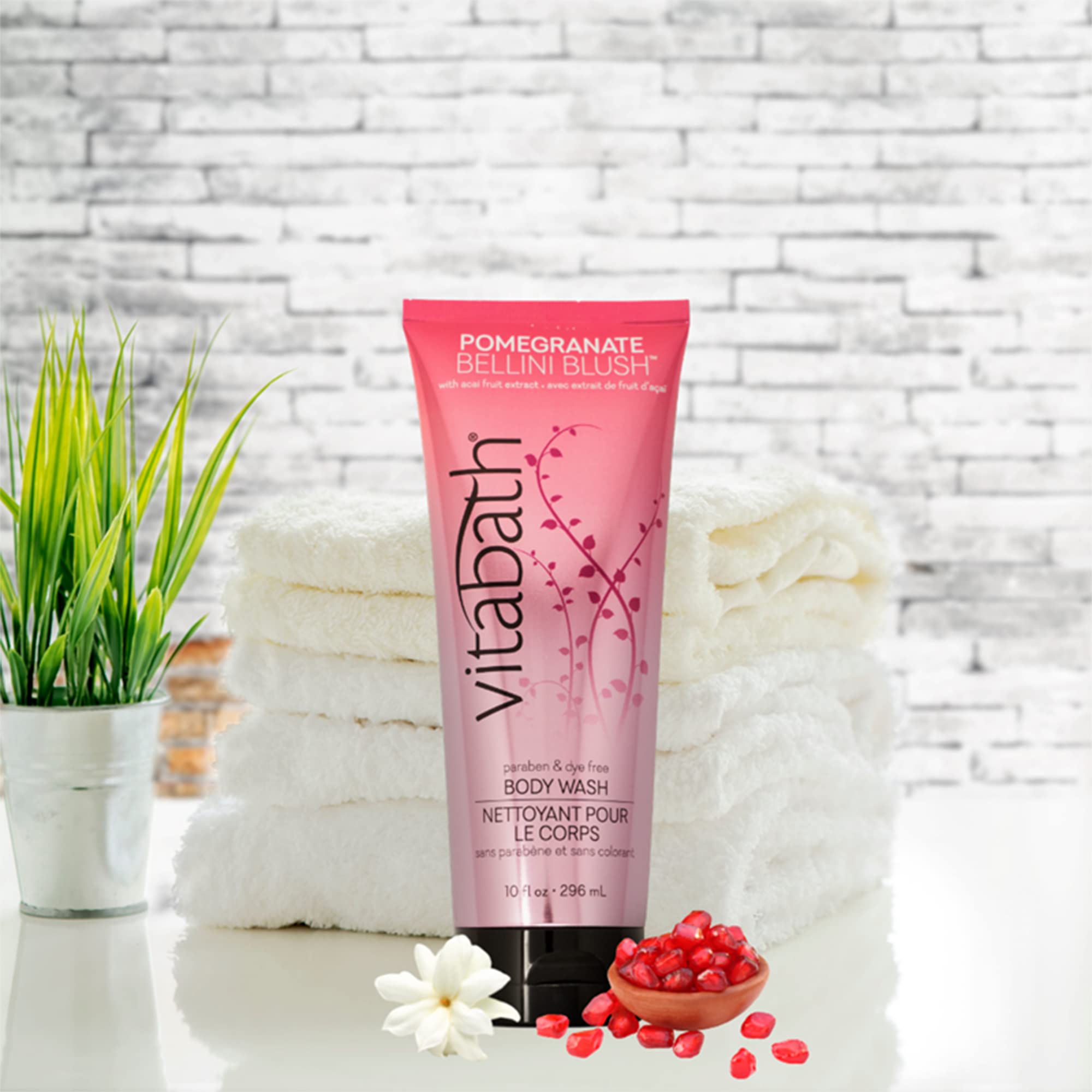 Vitabath Pomegranate Bellini Blush Body Wash Moisturizing Bath & Shower Cleanser & Skincare Radiant Detox & Restore Nourishing B