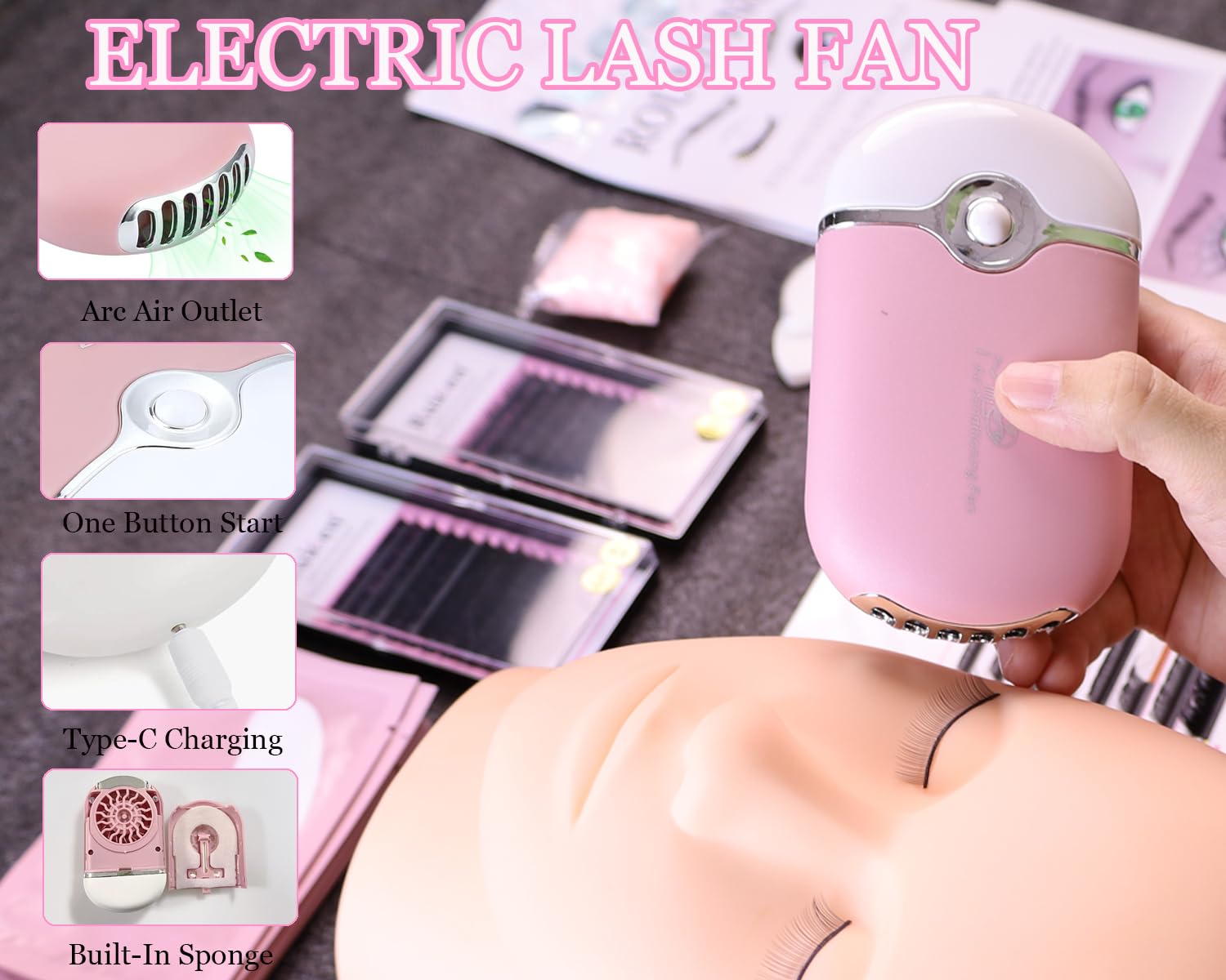 Lash Extension Kit For Beginners, Ruicen Lash Kit For Beginners With Video Tutorials And Lash Manual, Mannequin Head, Practice L