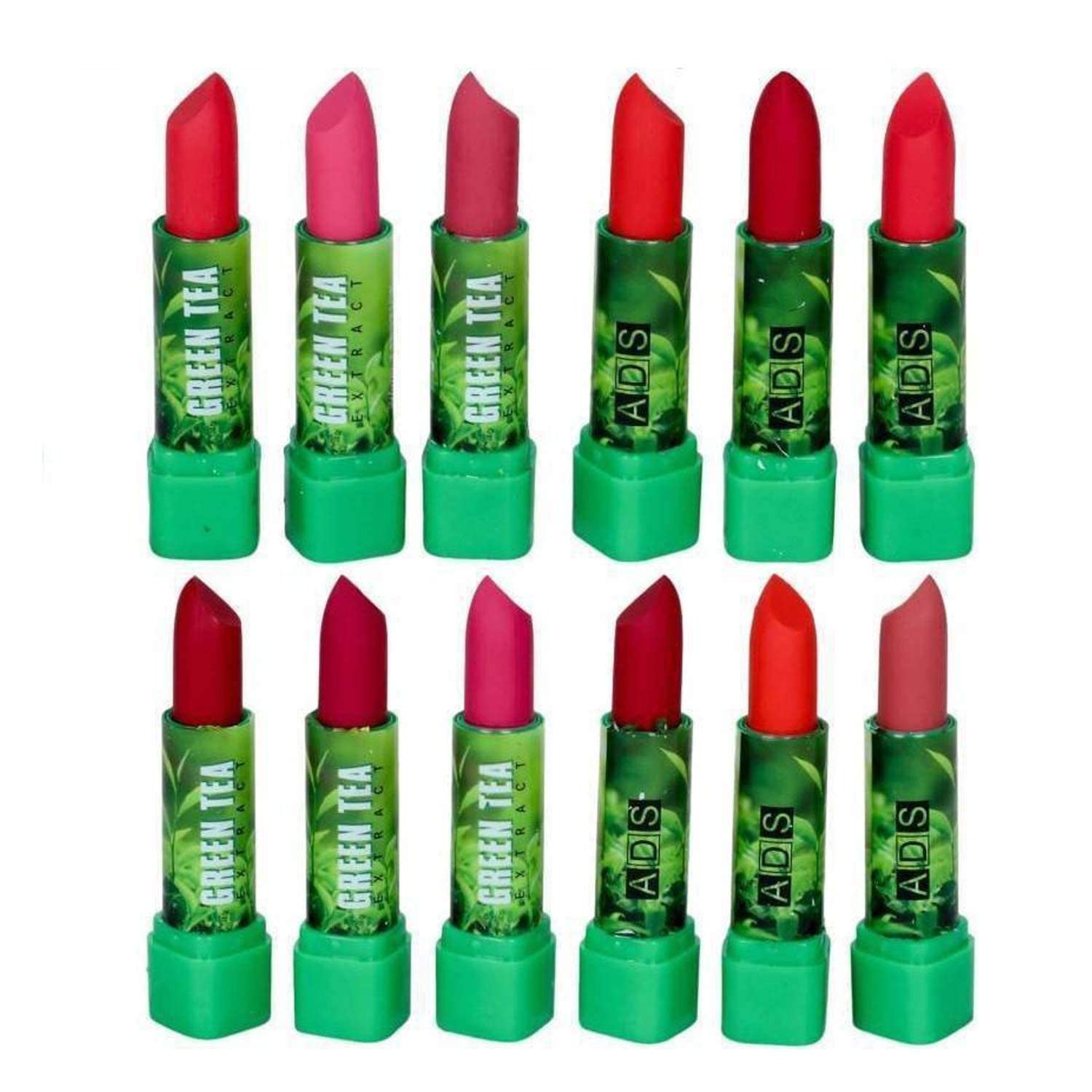 Green Tea Matte Lipstick Set Of 12 Multicolored