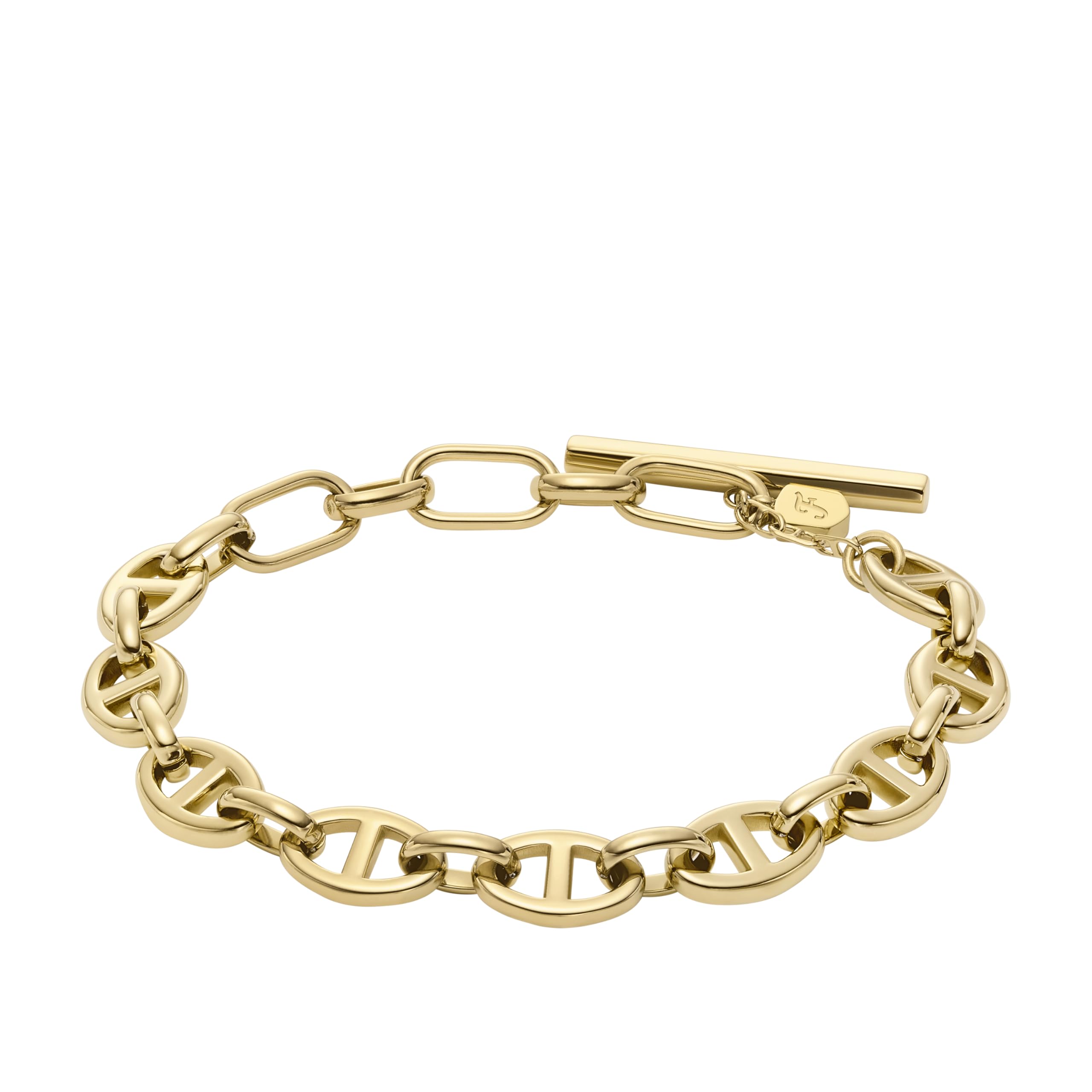 Fossil Womens Heritage D-Link Stainless Steel Chain Bracelet, Color: Gold (Model: JF04759710)