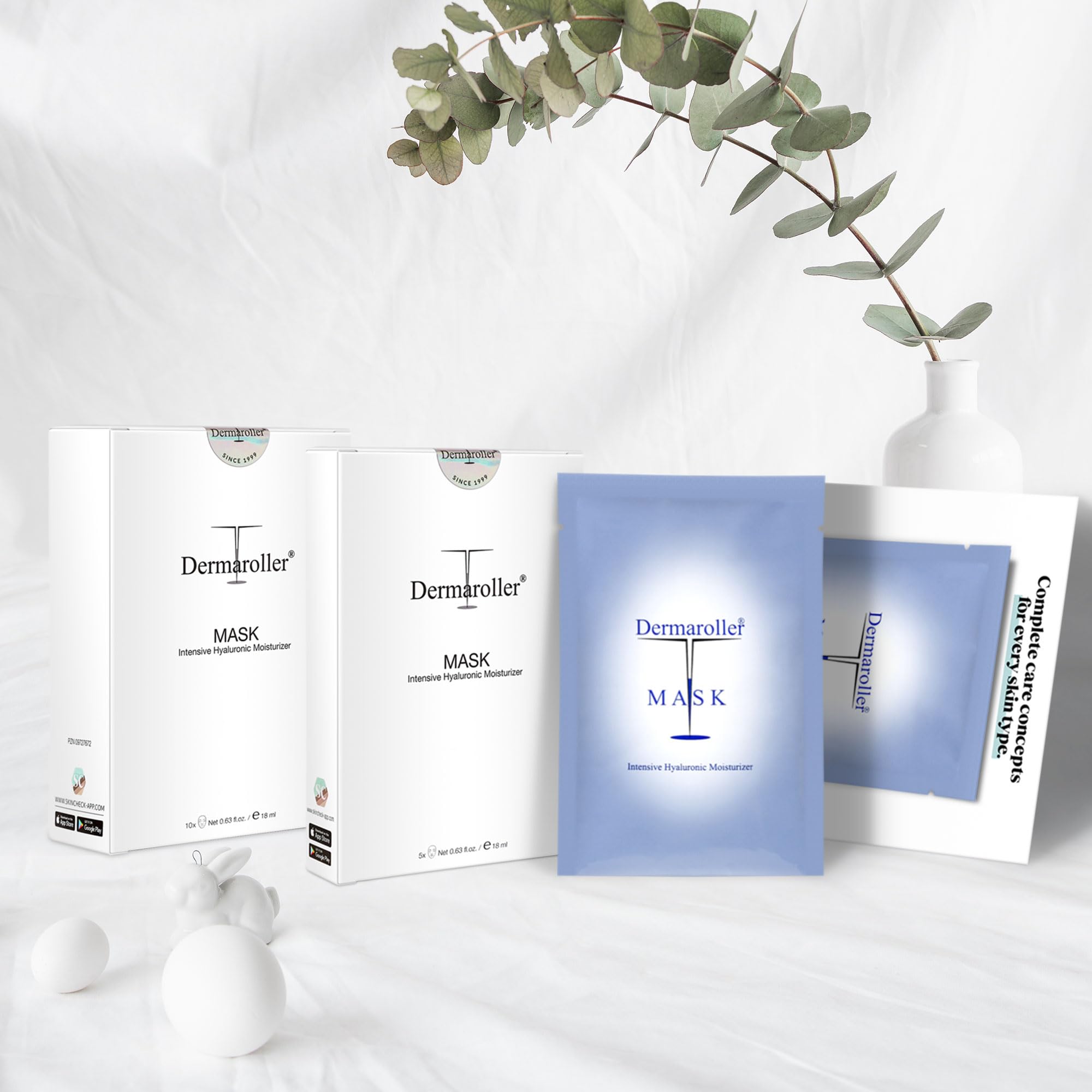 Dermaroller, Silk Face Masks Intensive Hyaluronic Acid Moisturizer with Matriyxl 3000 Tocopherol Boost collagen Hydrate Dry Skin