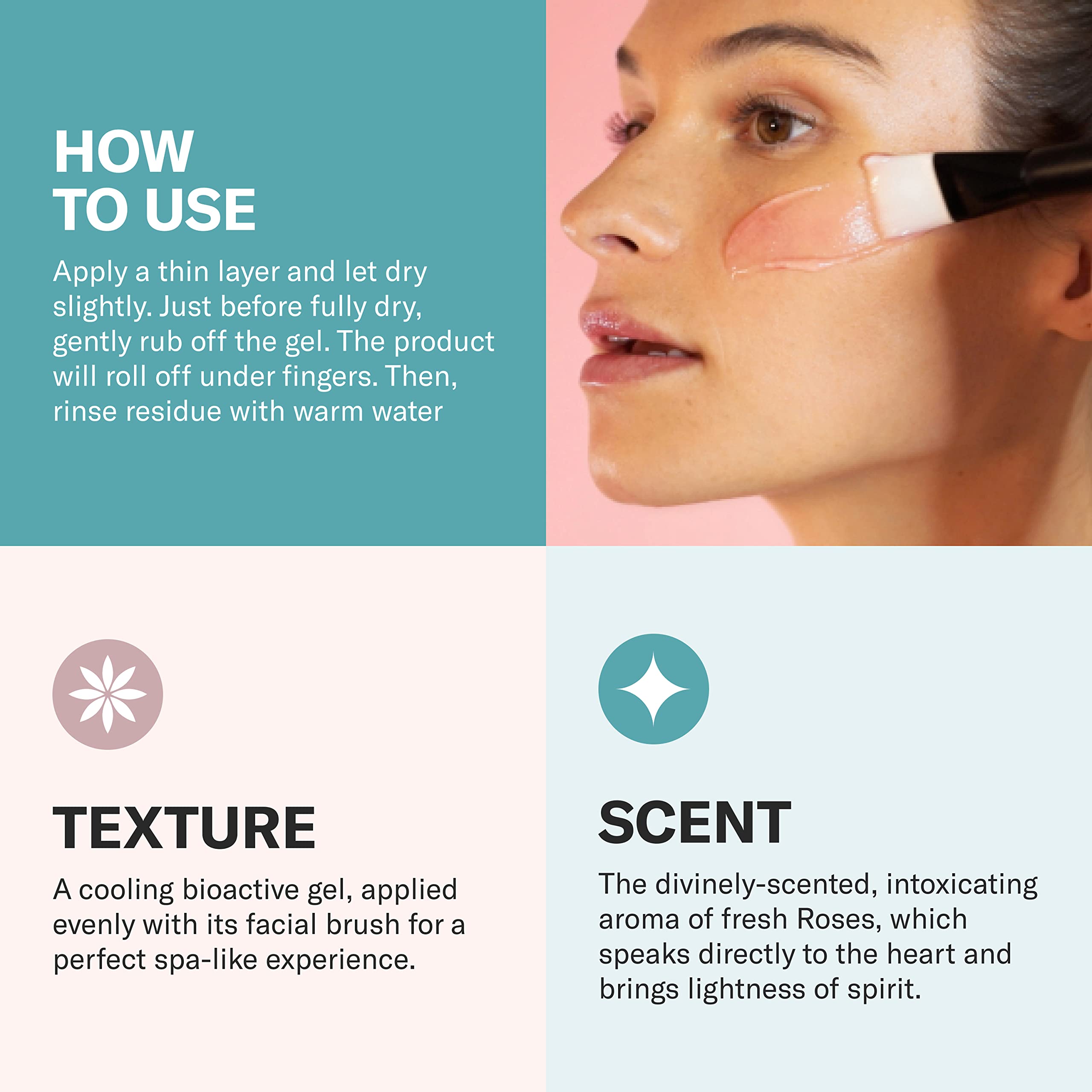 Odacit   Exfoliating Face Peel Mask - Bioactive Rose Gommage, Pineapple, and Hyaluronic Acid Gel Glow Recipe- Resurfacing Enzyme