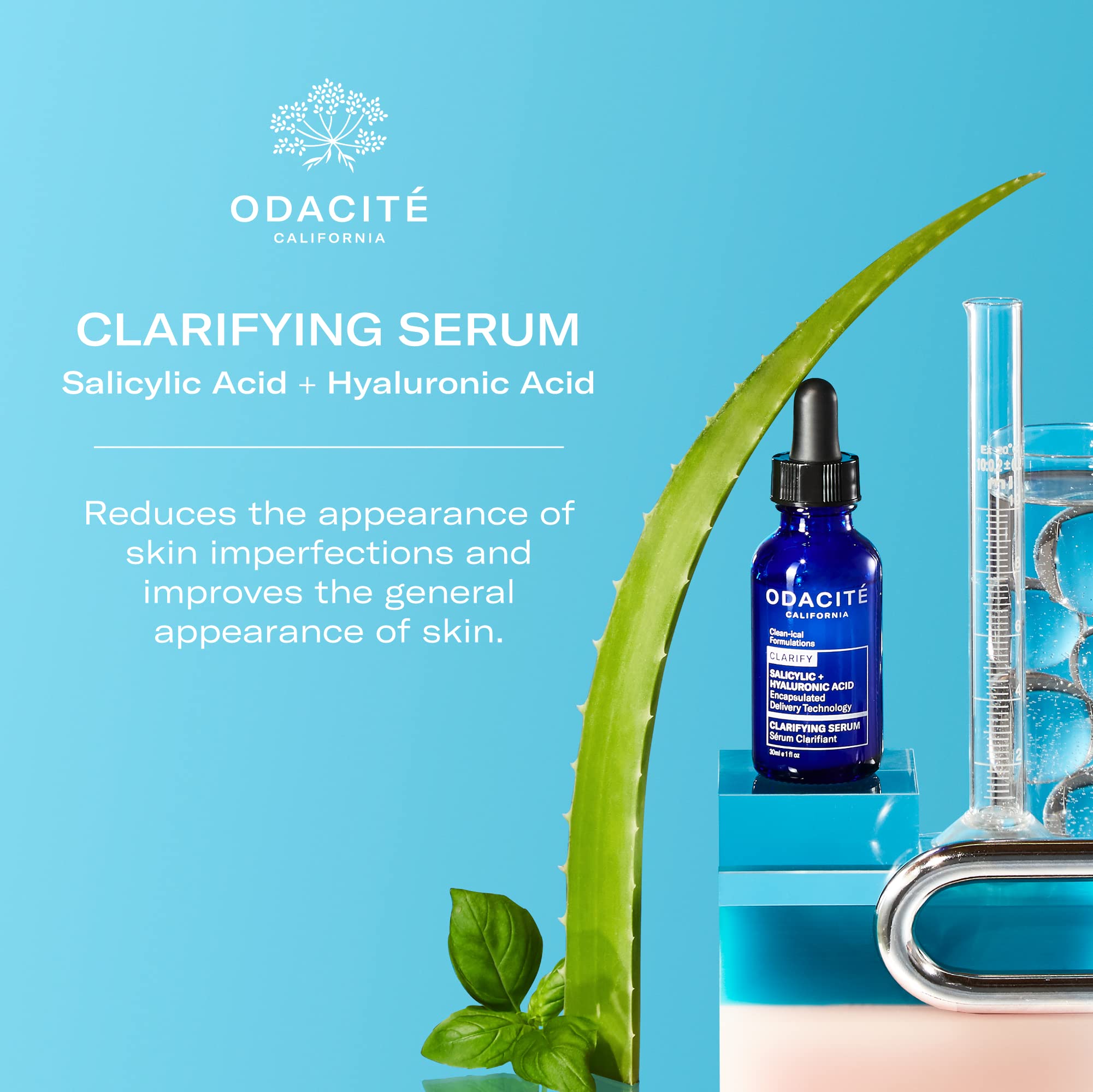 Odacite Clarifying Salicylic & Hyaluronic Acid Facial Serum For Acne - Acne-Prone Face Serum Reduces Blemishes & Clogged Pores -
