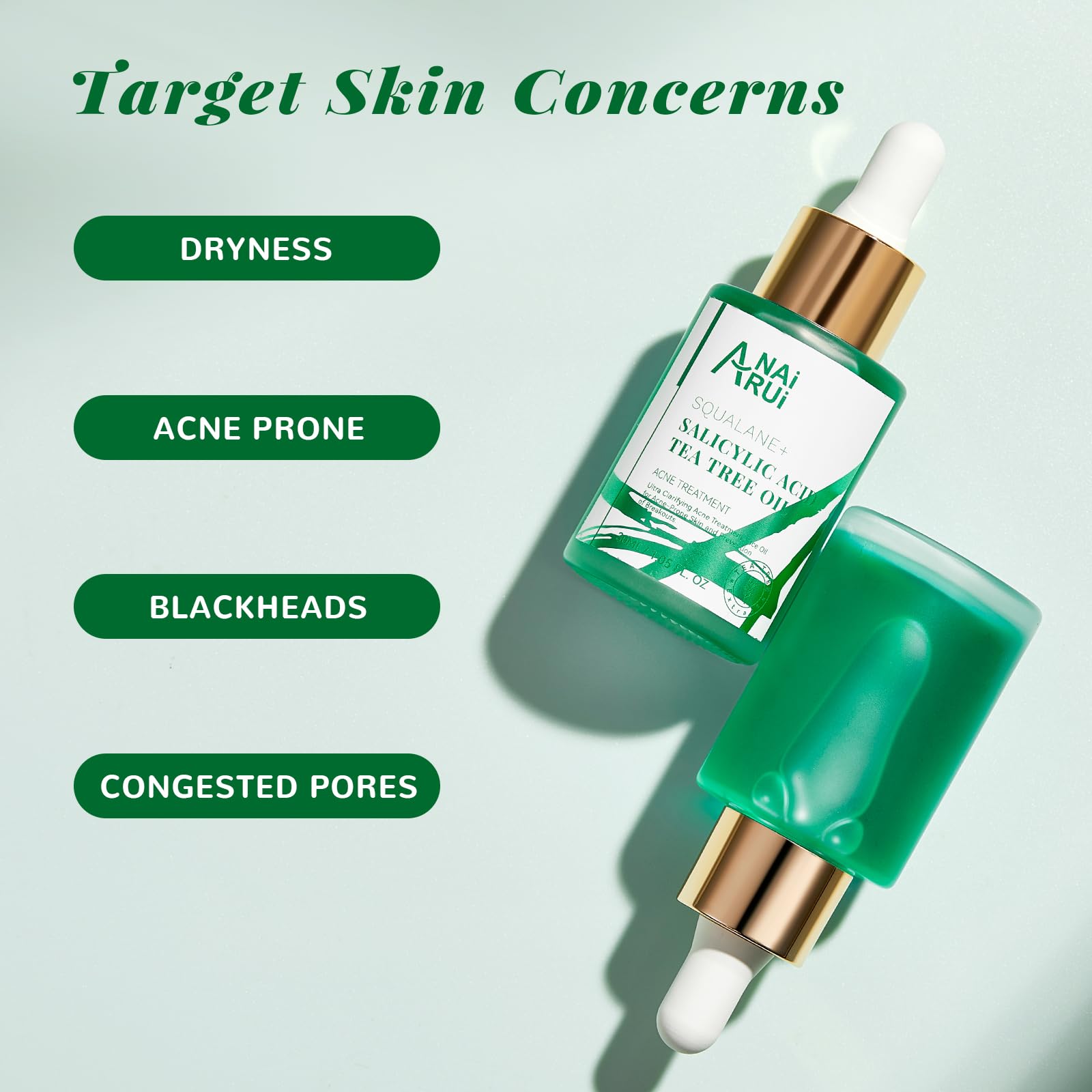 Anai Rui Acne Face Oil,Tea Tree Oil With Salicylic Acid,Acne Prone Skin Oil,Soothe Acne,Redness Relief, Tea Tree Oil For Face,Ba
