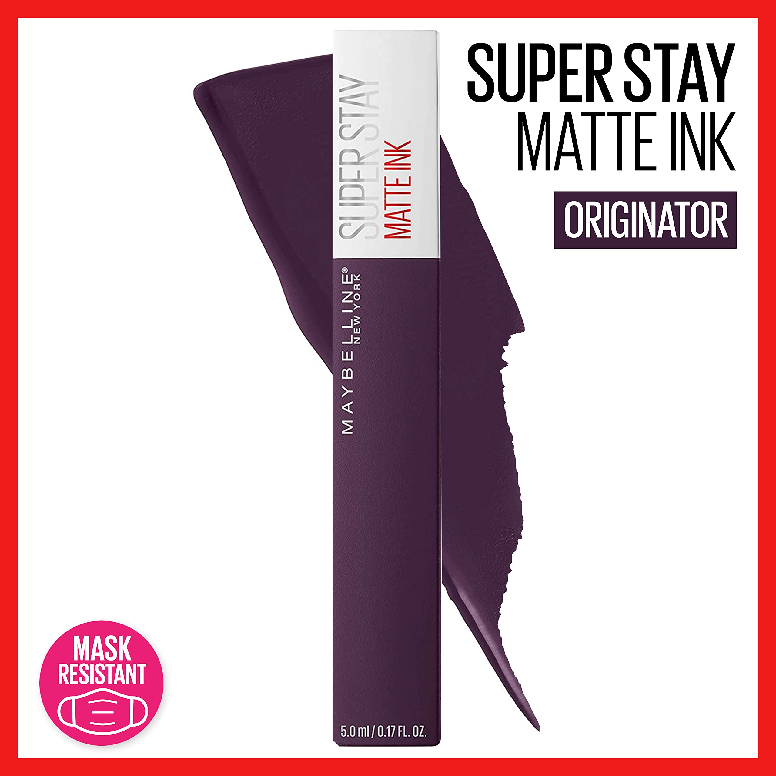 Maybelline New York Superstay Matte Ink, Liquid Lipstick, City Edition, Originator, 0.17 Ounce