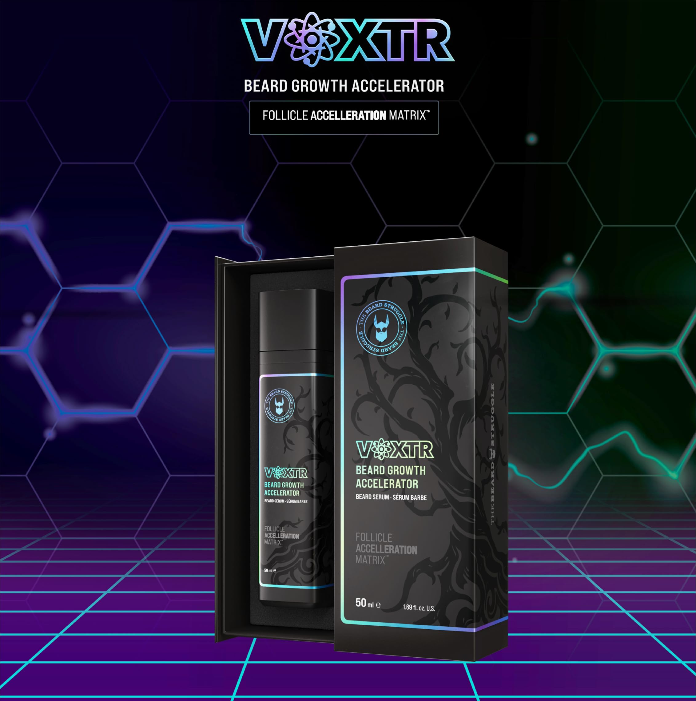The Beard Struggle Voxtr Beard Growth Serum With Follicle Acceleration Matrix - Promotes Thicker & Healthier Beard - Beard Serum