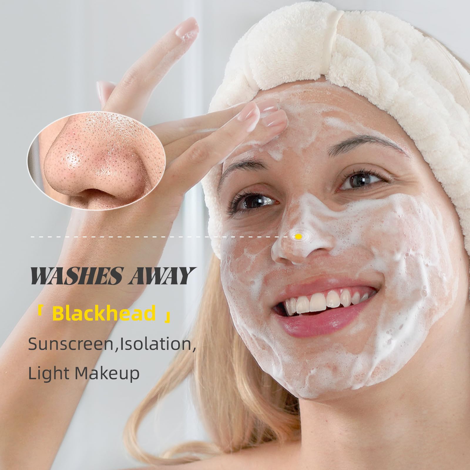 VGO Facial Cleanser, Daily Face Wash of Double Care and Effects, Cleansing Mud Mask & Amino Acid Cleansing Double Tube in 1 Gent