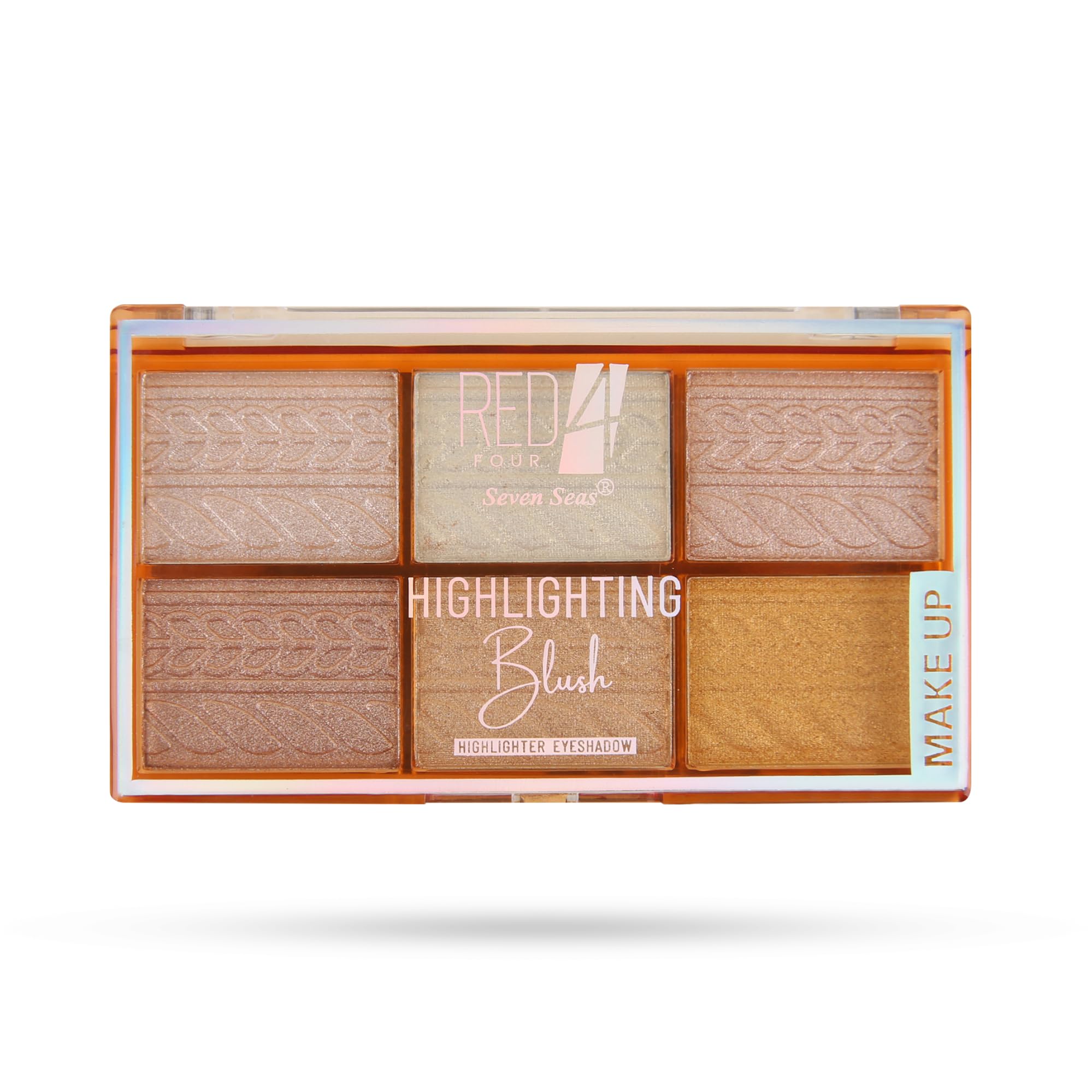 Red4 Highlighting Blush, Highlighter And Eyeshadow Palette, 6 Shimmery Shades (04, 48G)