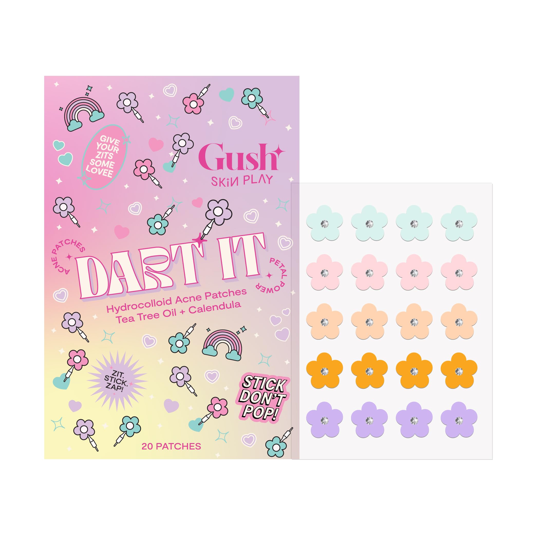 Gush Beauty Acne Pimple Patch | 20 Hydrocolloid Patches With Tea Tree Oil | Reduces Acne Pimples Excess Oil Overnight | For All 