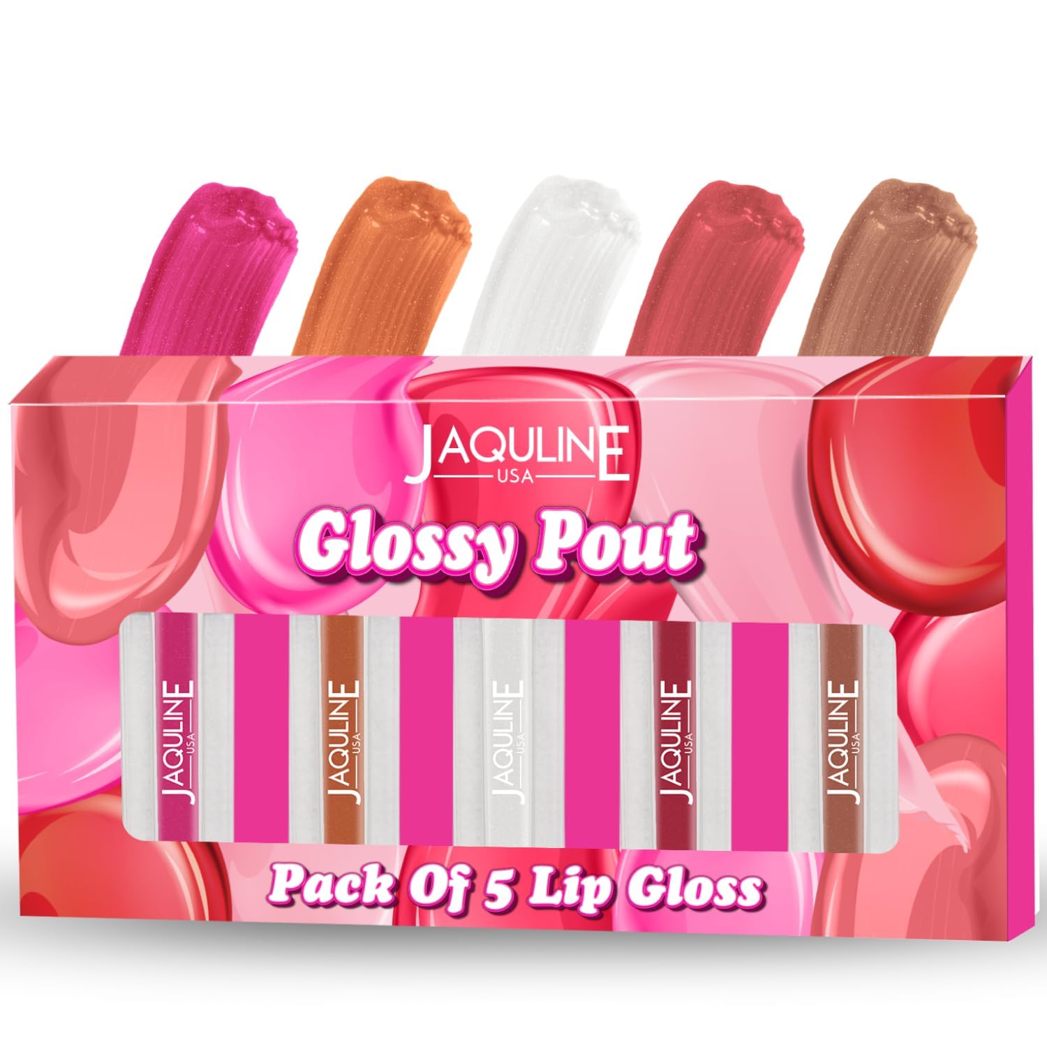 Jaquline Usa Glossy Pout Multicolor Lipsticks Gift Combo Set | Long Lasting Hydration | Smooth & Shiny Finish | Vibrant Color Pa
