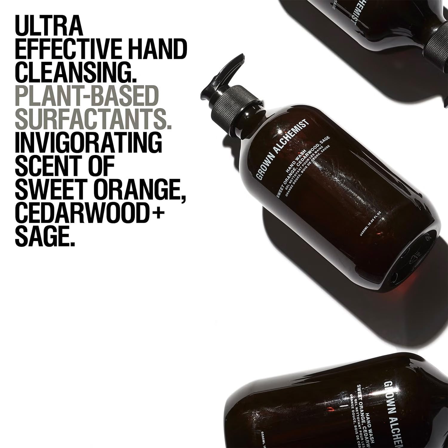 Grown Alchemist Invigorate Hand Wash Refill Pouch, Sweet Orange, Cedarwood, Sage. Soothe, Soap to Cleanse & Nourish Skin, (1L).
