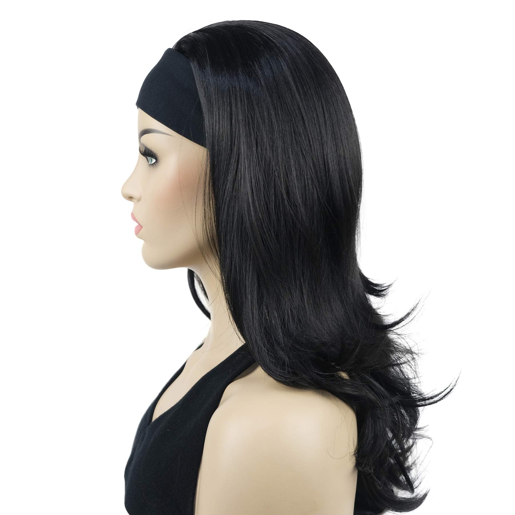 Lydell Long Straight Wave Headband Synthetic Wigs (Natural Black)