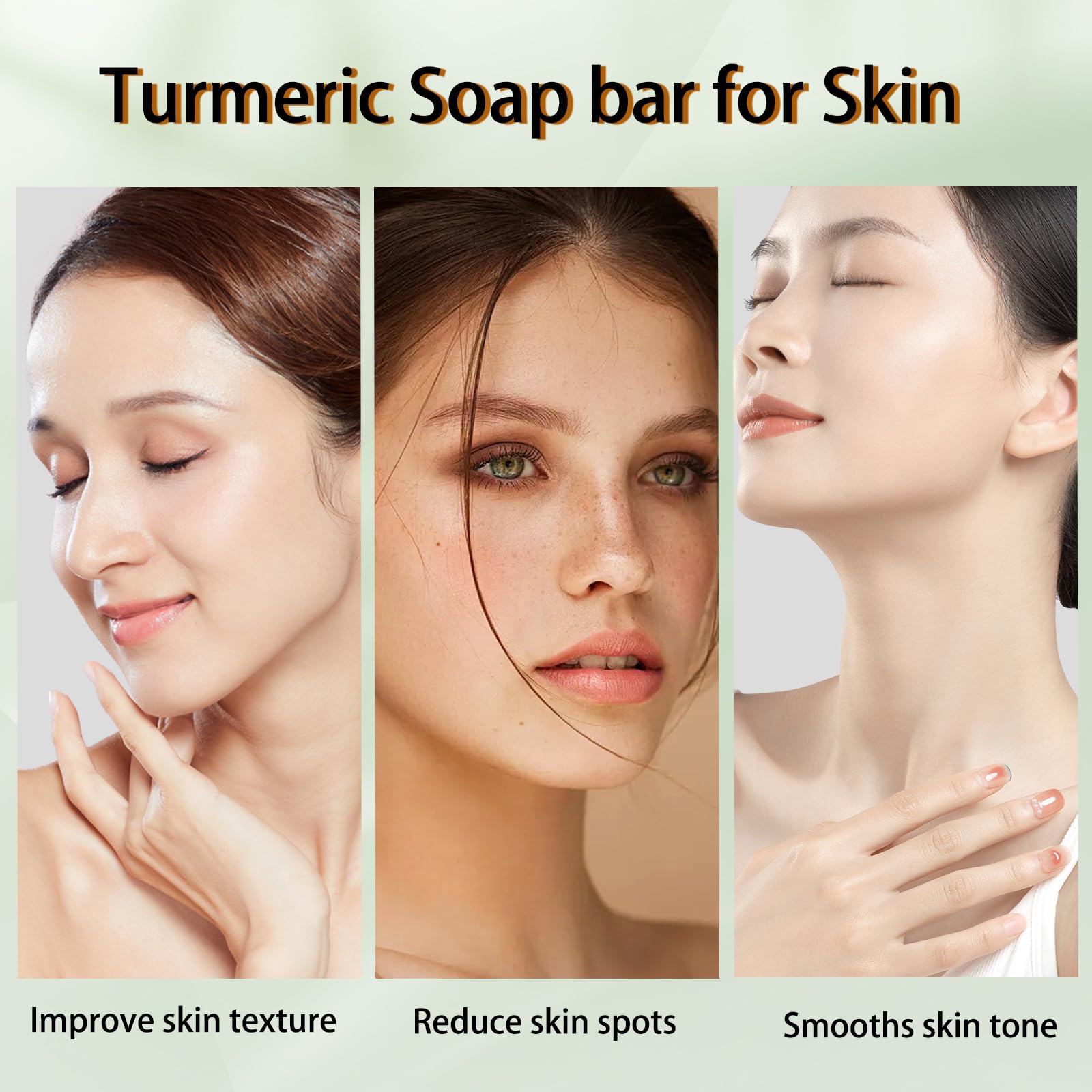Tovaginsh 3Packs Turmeric Soap Bar, Organic Tumeric Soap For Face And Body, Lemon Turmeric Bar Soap With Vitamin C, E For All Sk